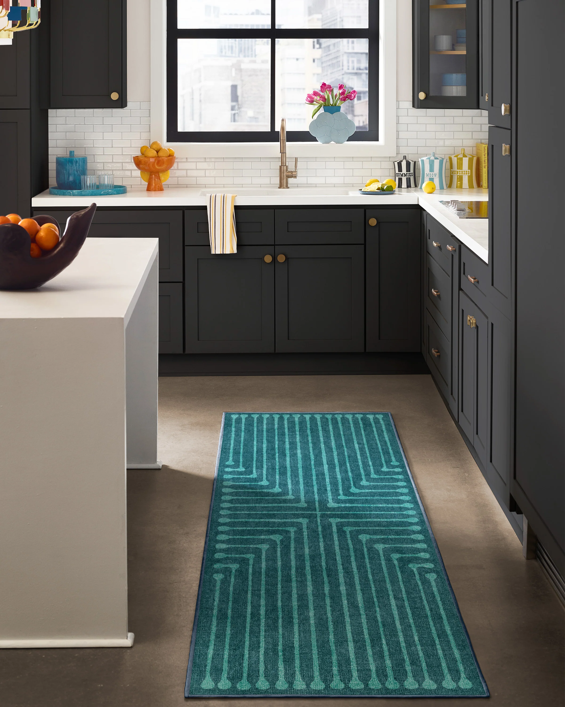 Inkdrop Blue & Teal Flatwoven Rug by Jonathan Adler - Image 8