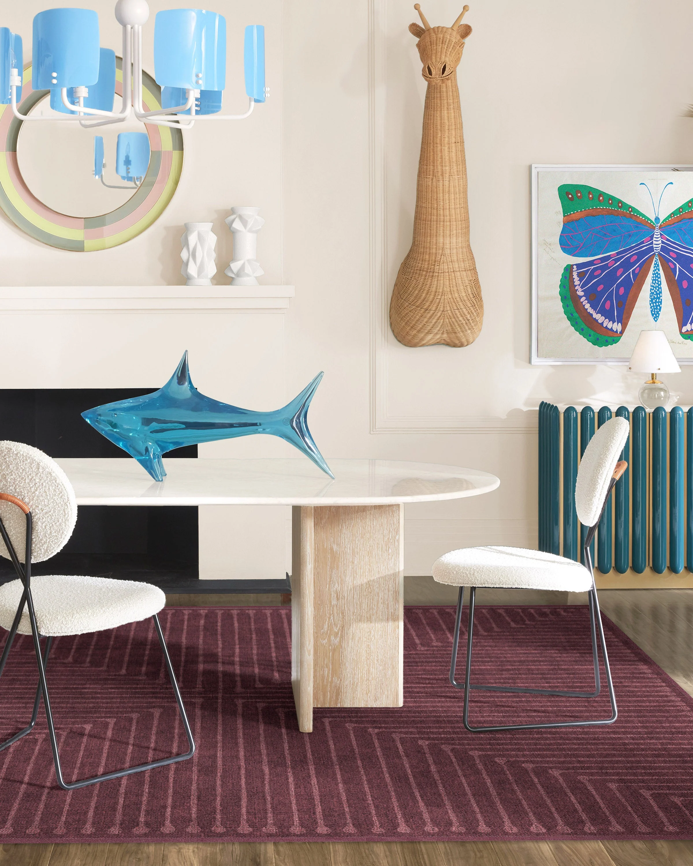 Inkdrop Burgundy Rug by Jonathan Adler - Image 3