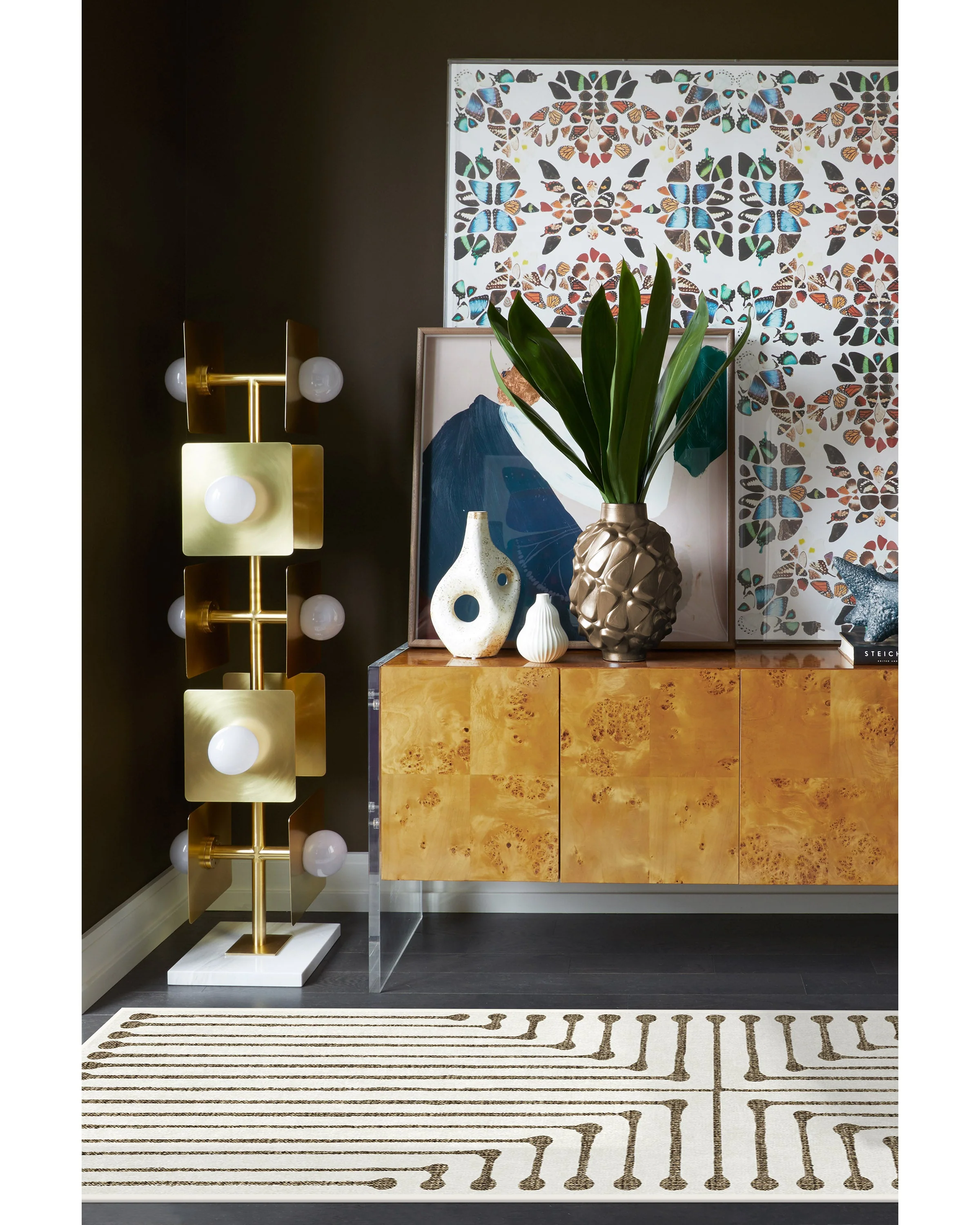 Inkdrop Camel & Ivory Flatwoven Rug by Jonathan Adler - Image 4