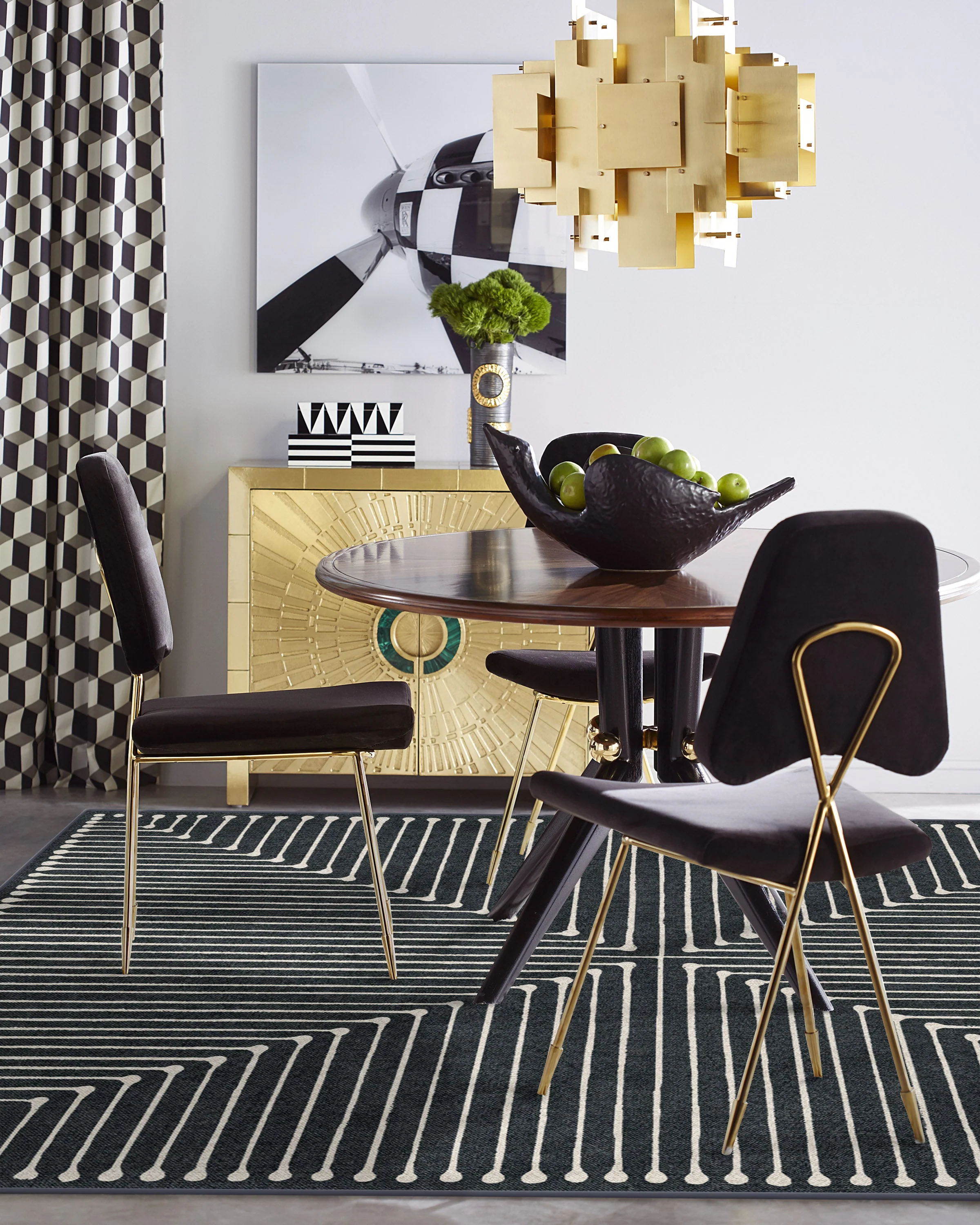 Inkdrop Charcoal Flatwoven Rug by Jonathan Adler - Image 6
