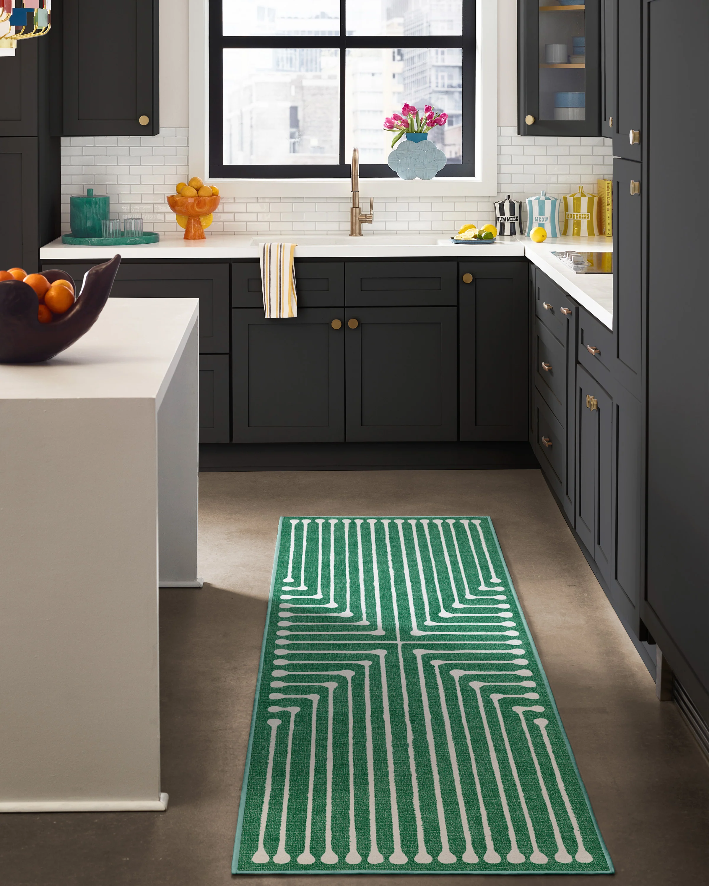 Inkdrop Green Flatwoven Rug by Jonathan Adler - Image 8