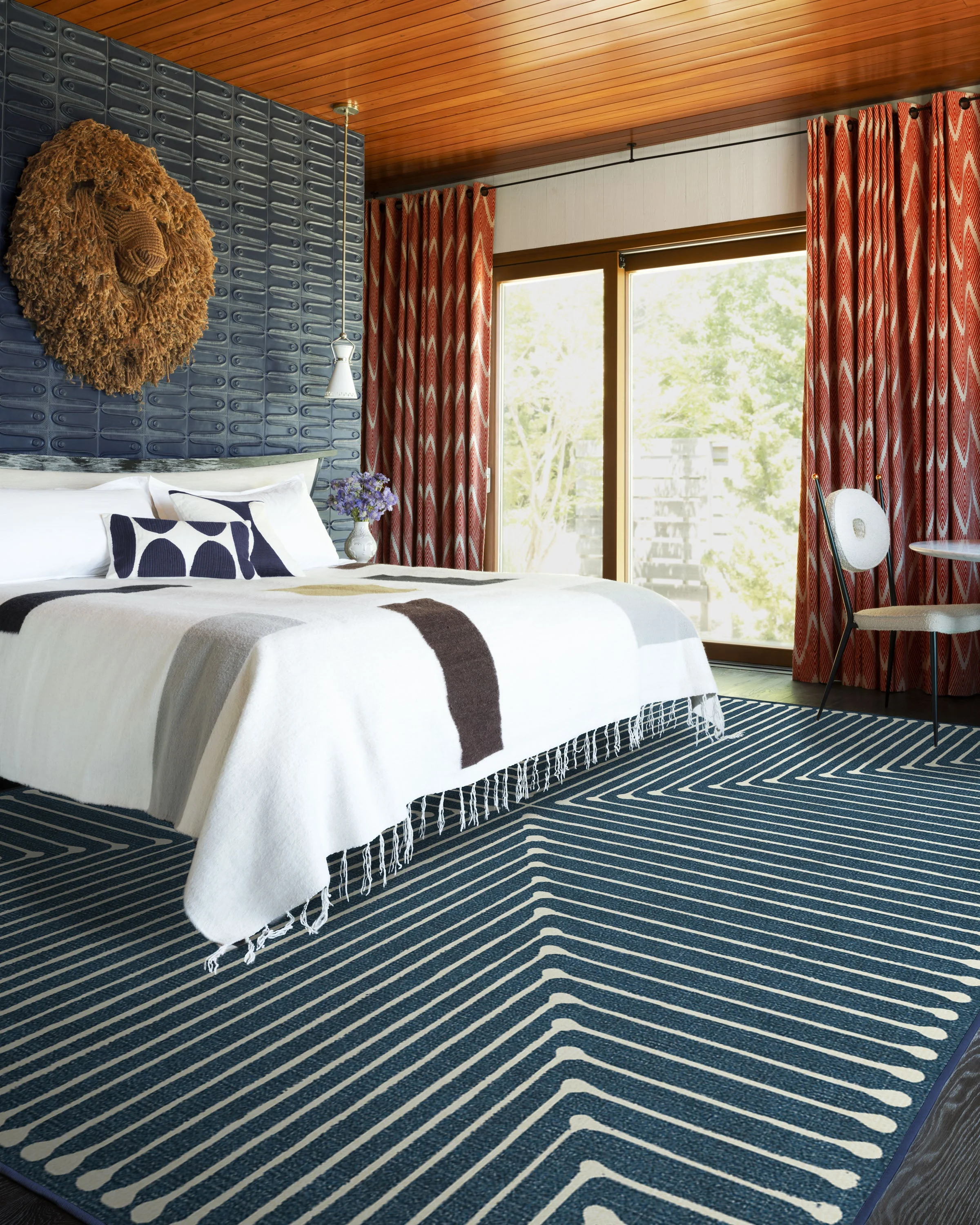 Inkdrop Lapis Blue Flatwoven Rug by Jonathan Adler - Image 8