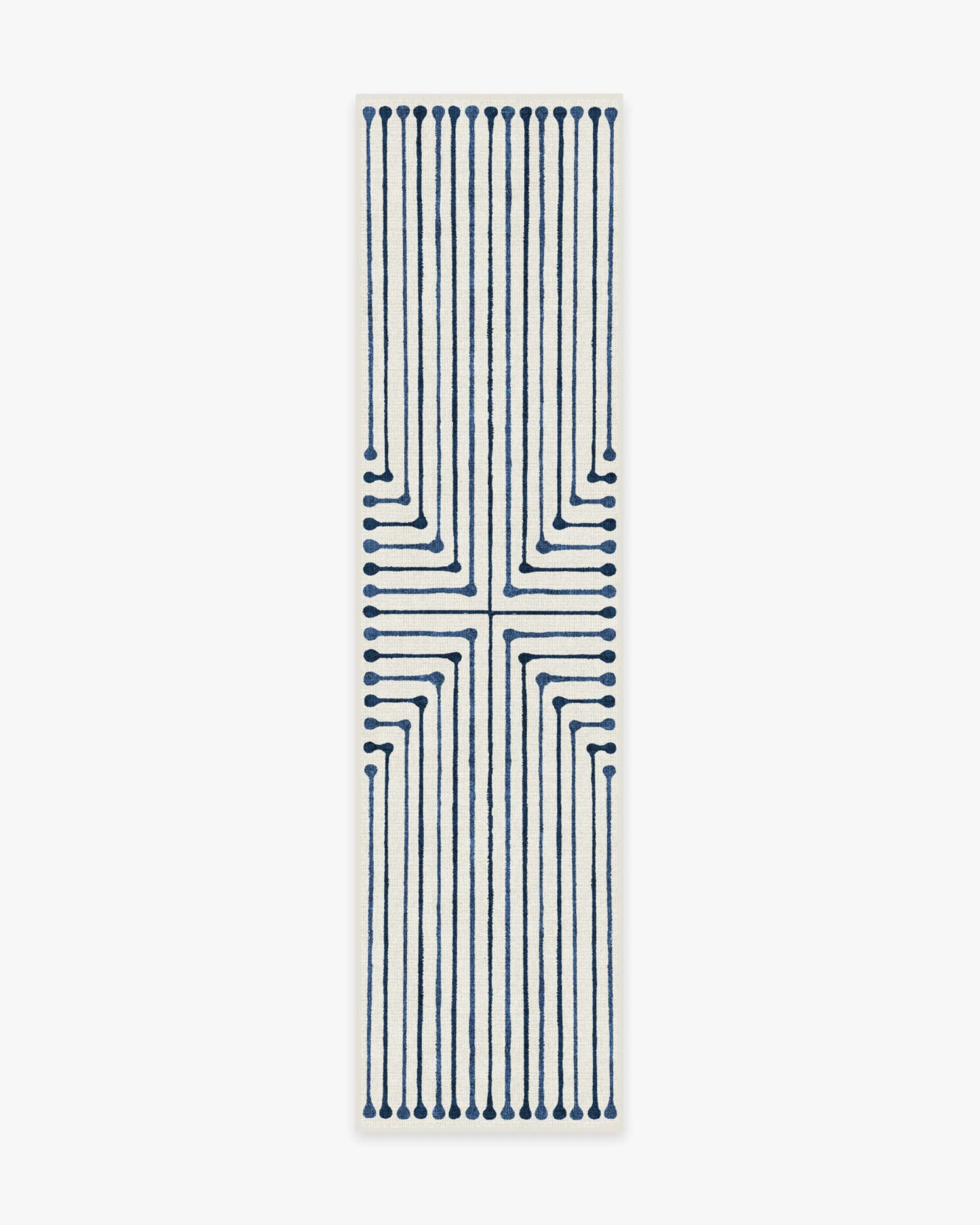Inkdrop Slate Blue Flatwoven Rug by Jonathan Adler - Image 11
