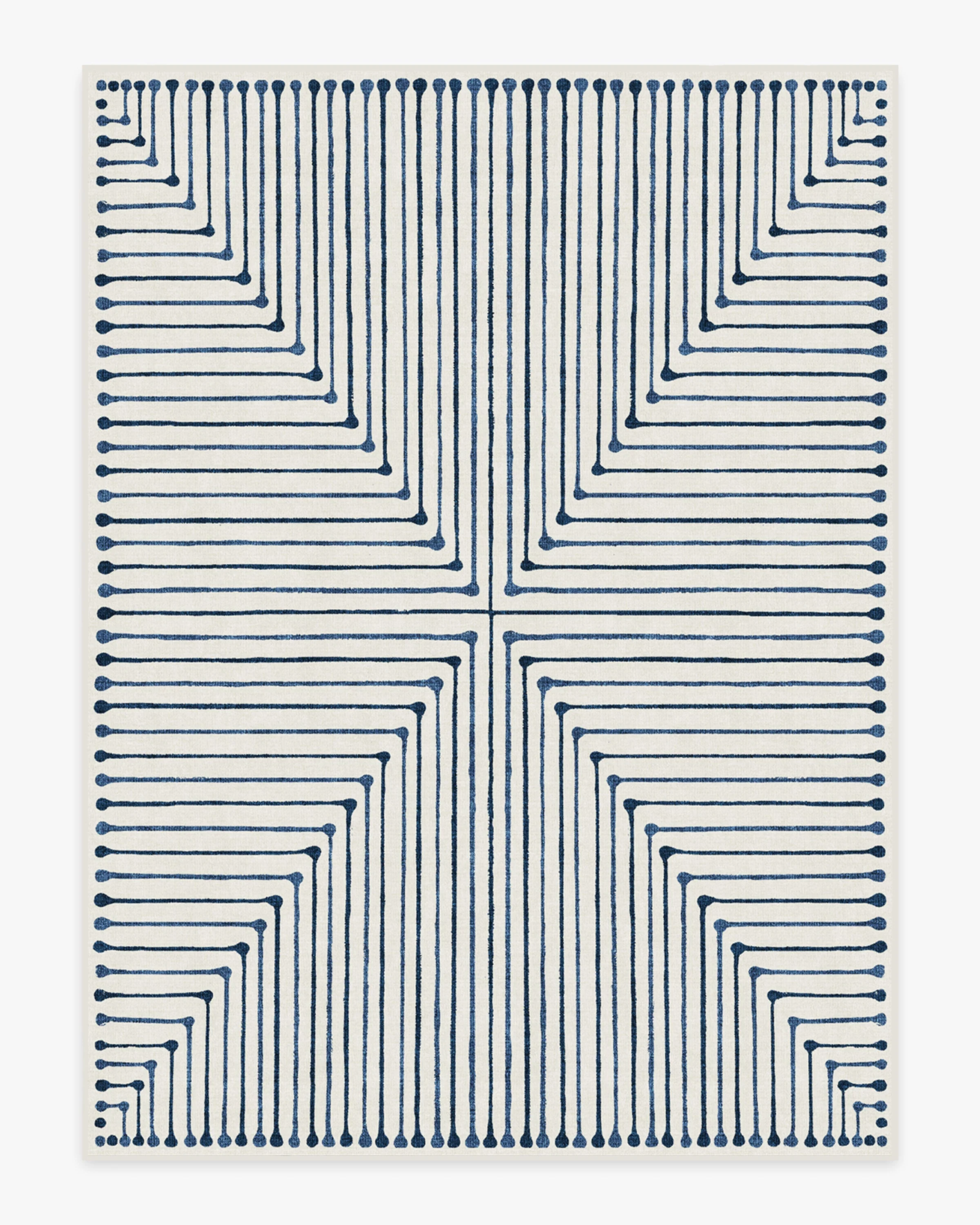 Inkdrop Slate Blue Flatwoven Rug by Jonathan Adler - Image 17