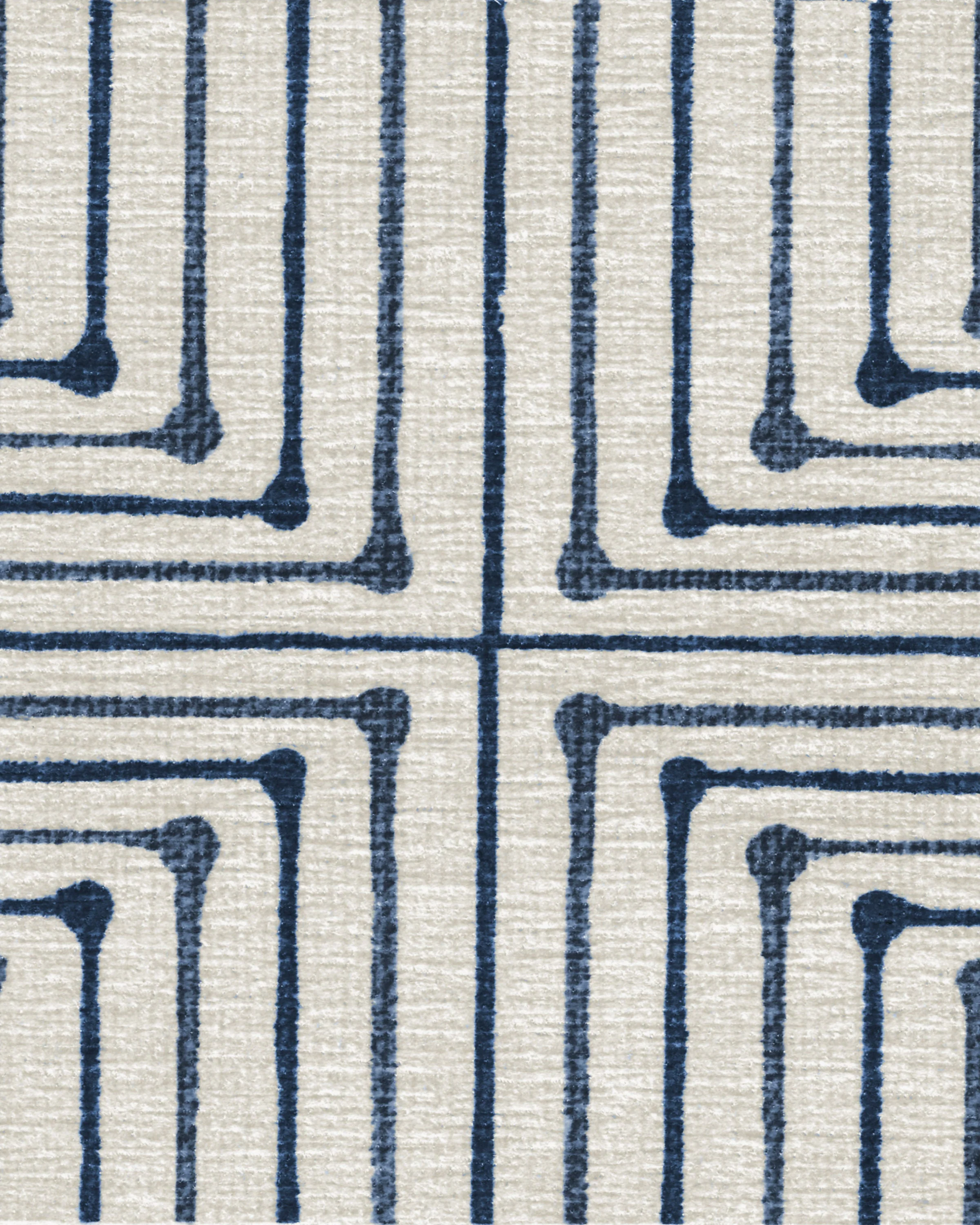 Inkdrop Slate Blue Flatwoven Rug by Jonathan Adler - Image 2