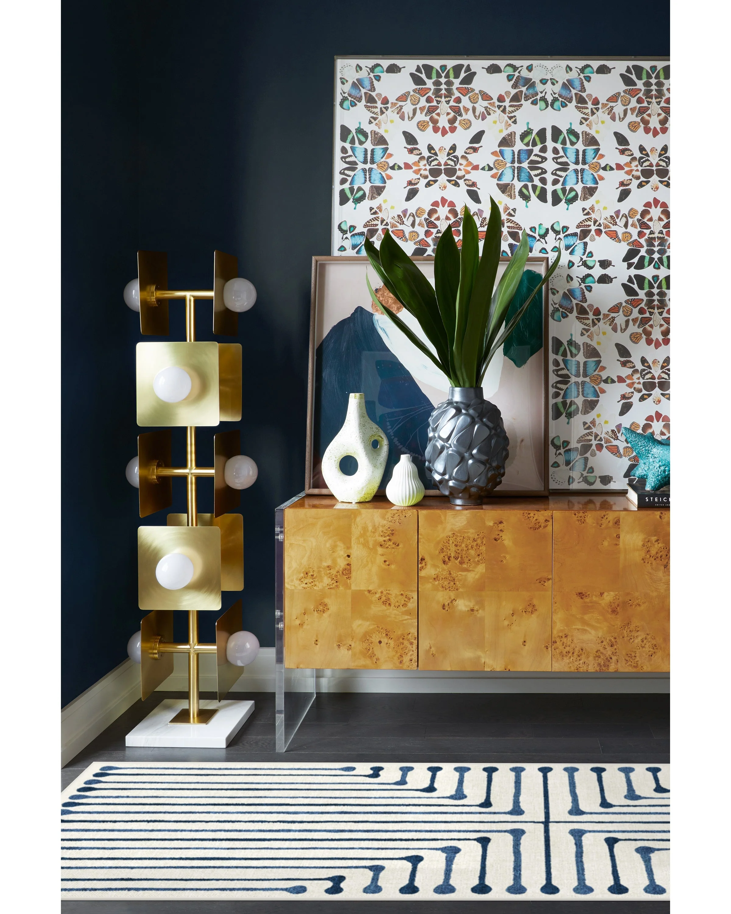 Inkdrop Slate Blue Rug by Jonathan Adler - Image 17