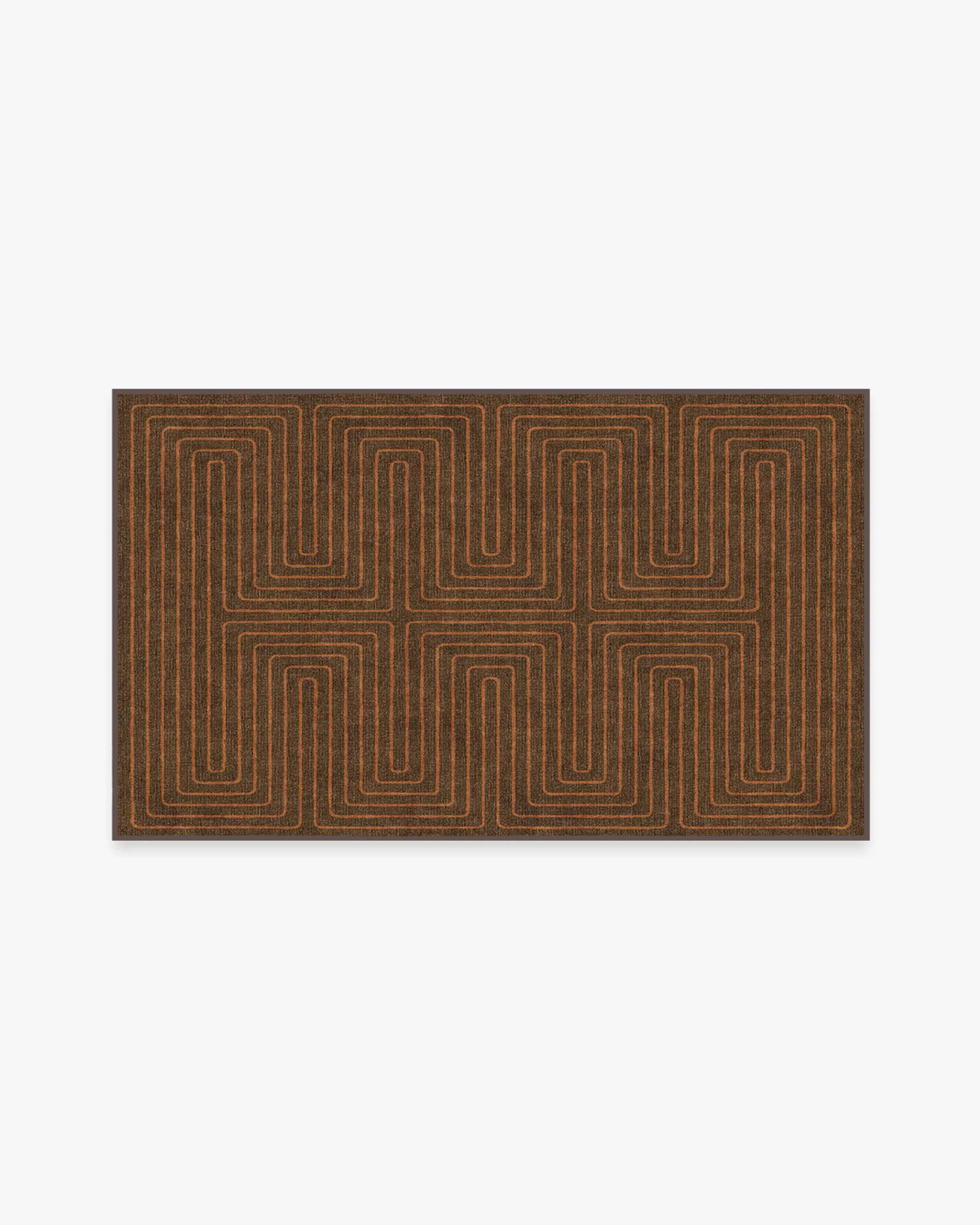 Labyrinth Brown & Orange Flatwoven Rug by Jonathan Adler - Image 13