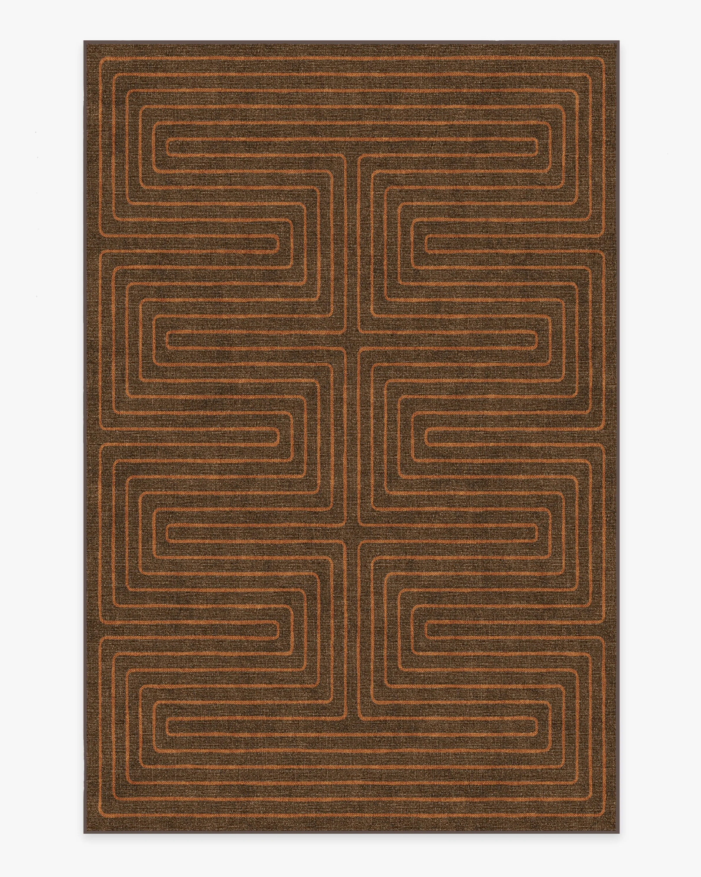 Labyrinth Brown & Orange Flatwoven Rug by Jonathan Adler - Image 15