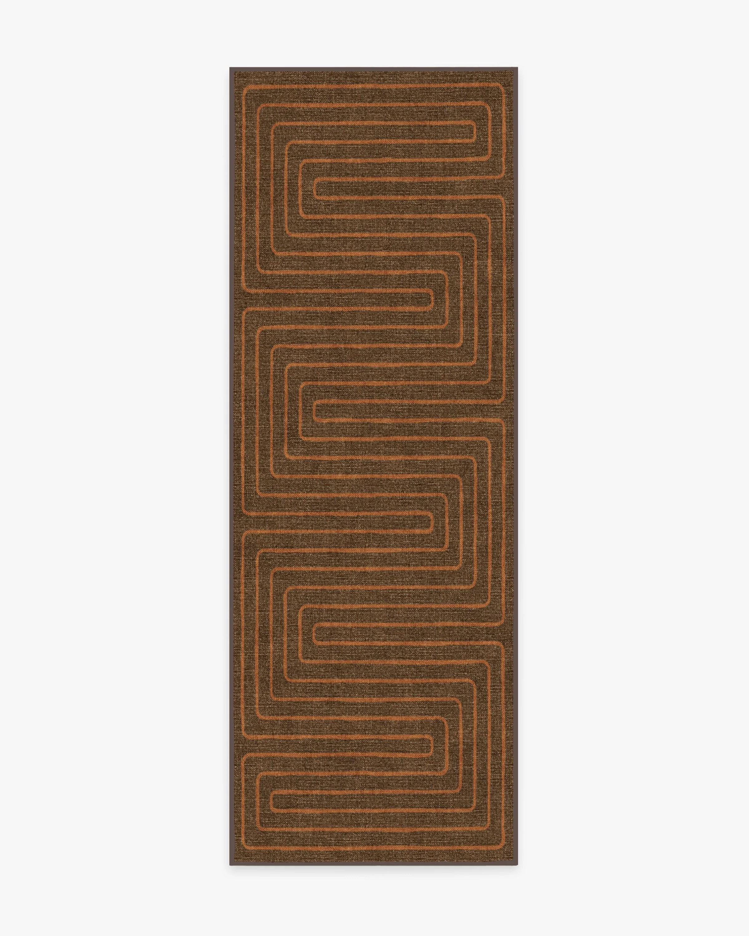 Labyrinth Brown & Orange Rug by Jonathan Adler - Image 3