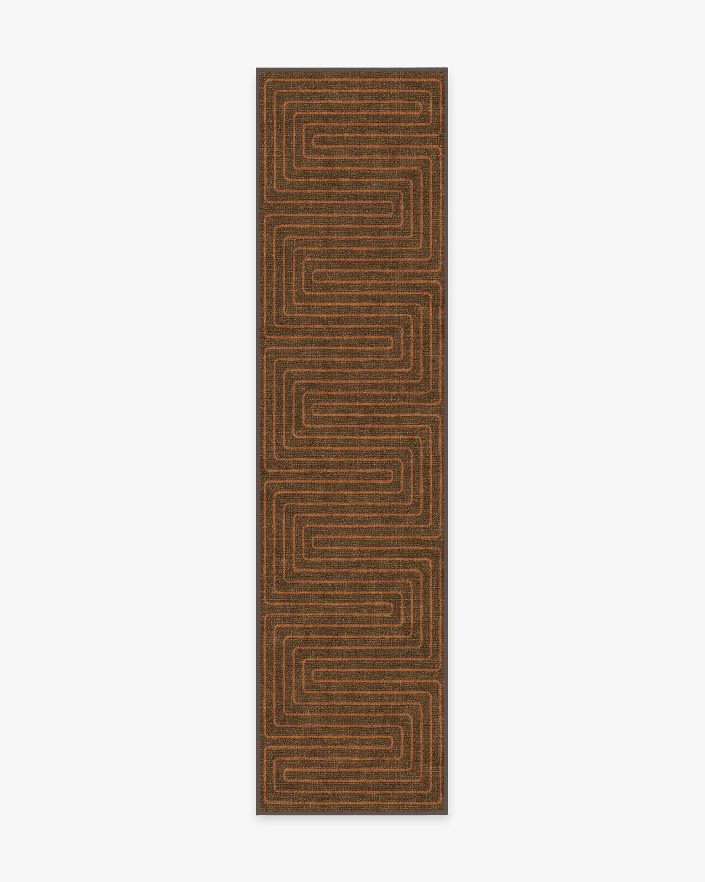 Labyrinth Brown & Orange Rug by Jonathan Adler - Image 4