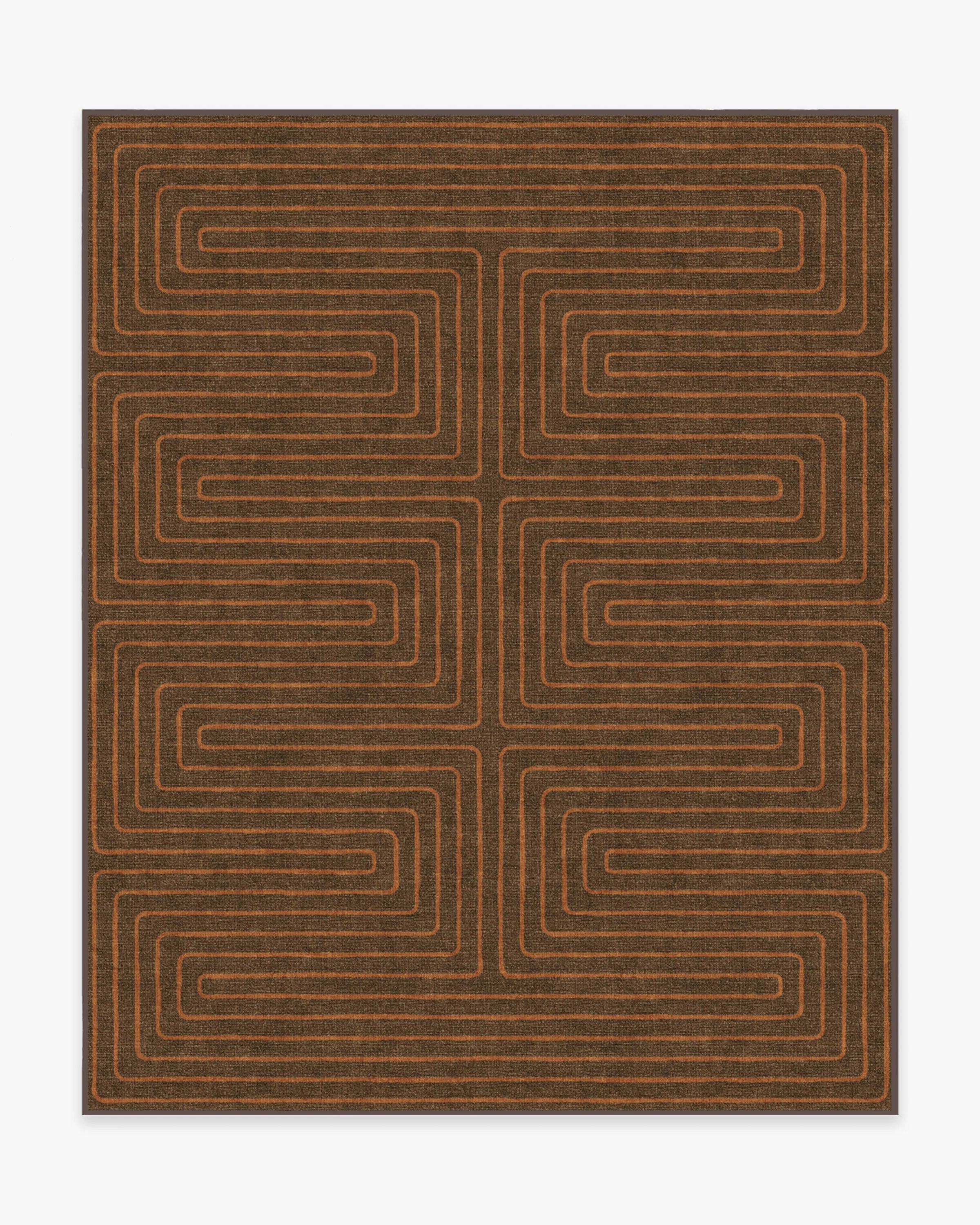 Labyrinth Brown & Orange Rug by Jonathan Adler - Image 9