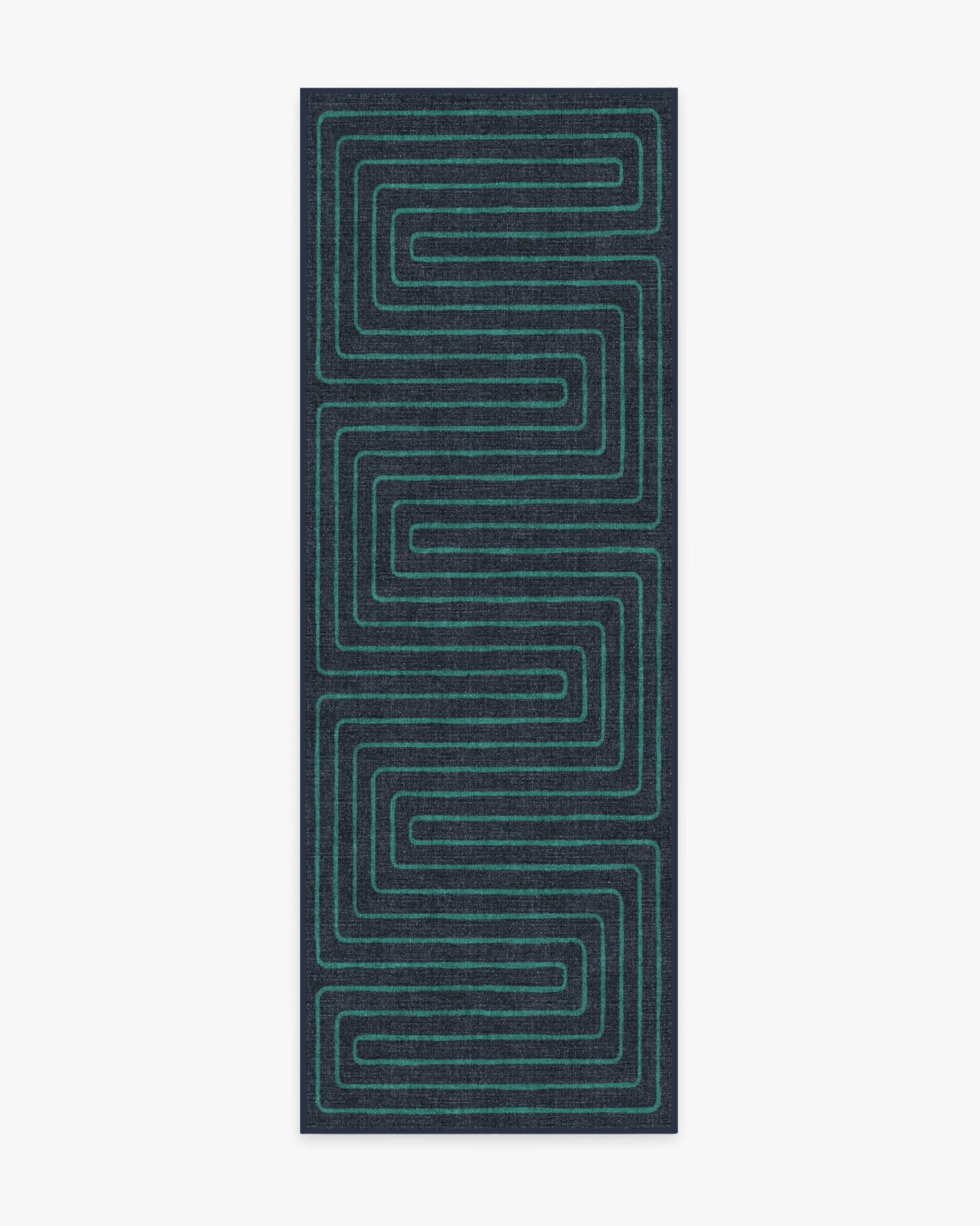 Labyrinth Navy & Teal Flatwoven Rug by Jonathan Adler - Image 10