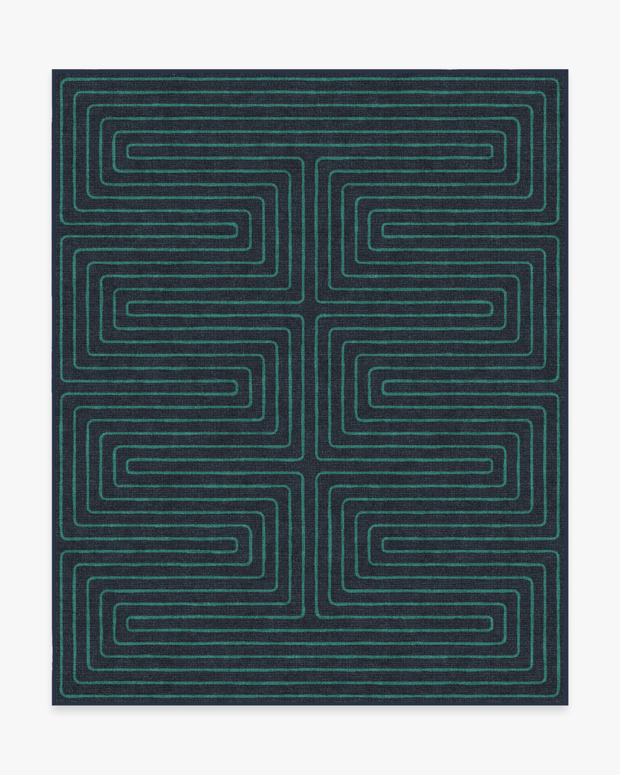 Labyrinth Navy & Teal Flatwoven Rug by Jonathan Adler - Image 16