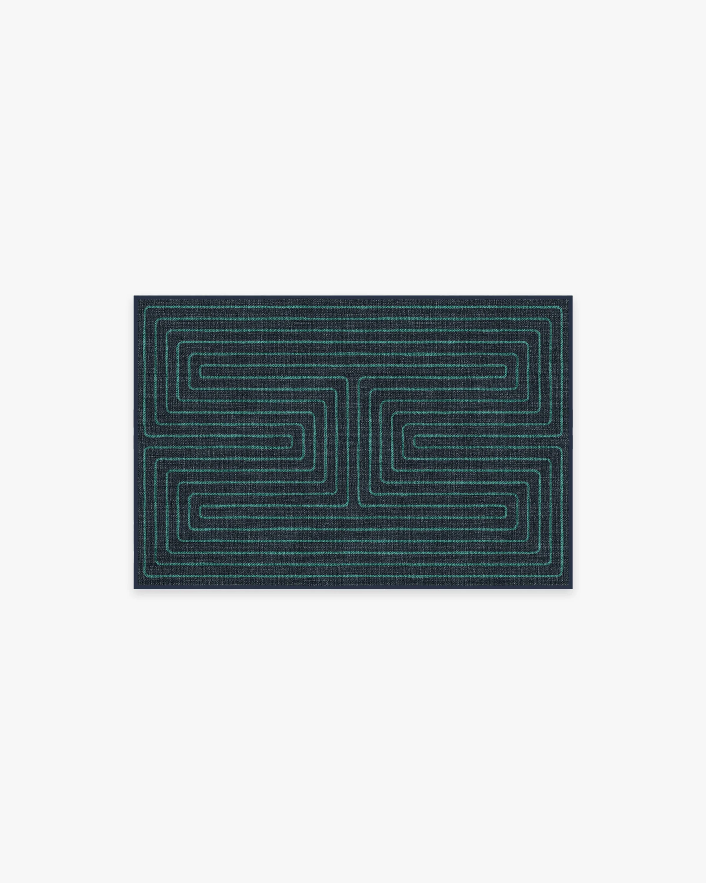 Labyrinth Navy & Teal Flatwoven Rug by Jonathan Adler - Image 9