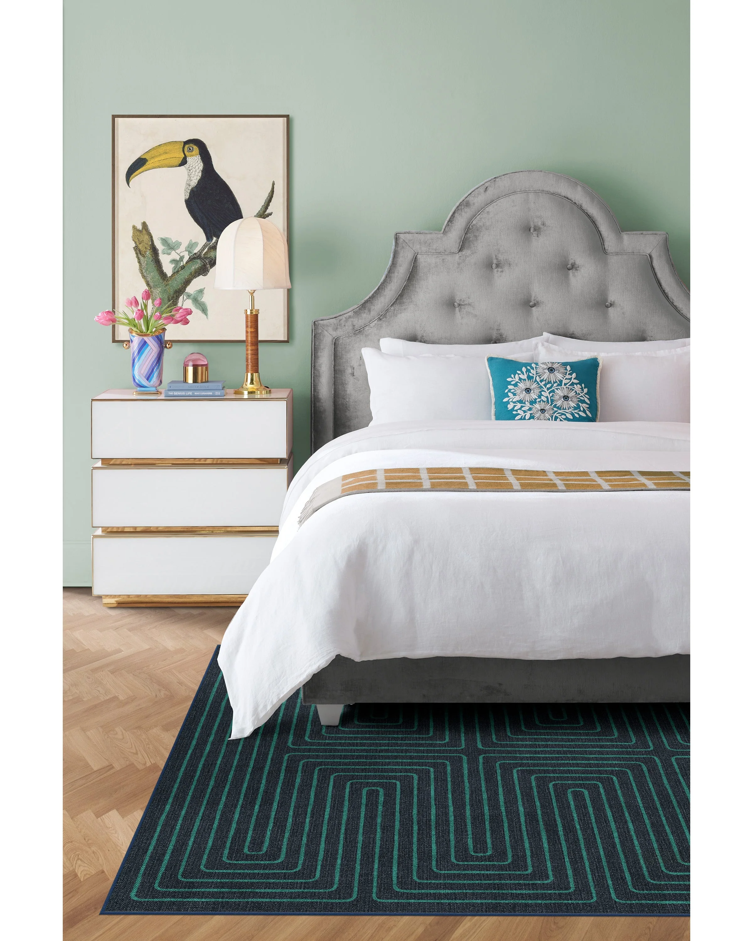 Labyrinth Navy & Teal Rug by Jonathan Adler - Image 16