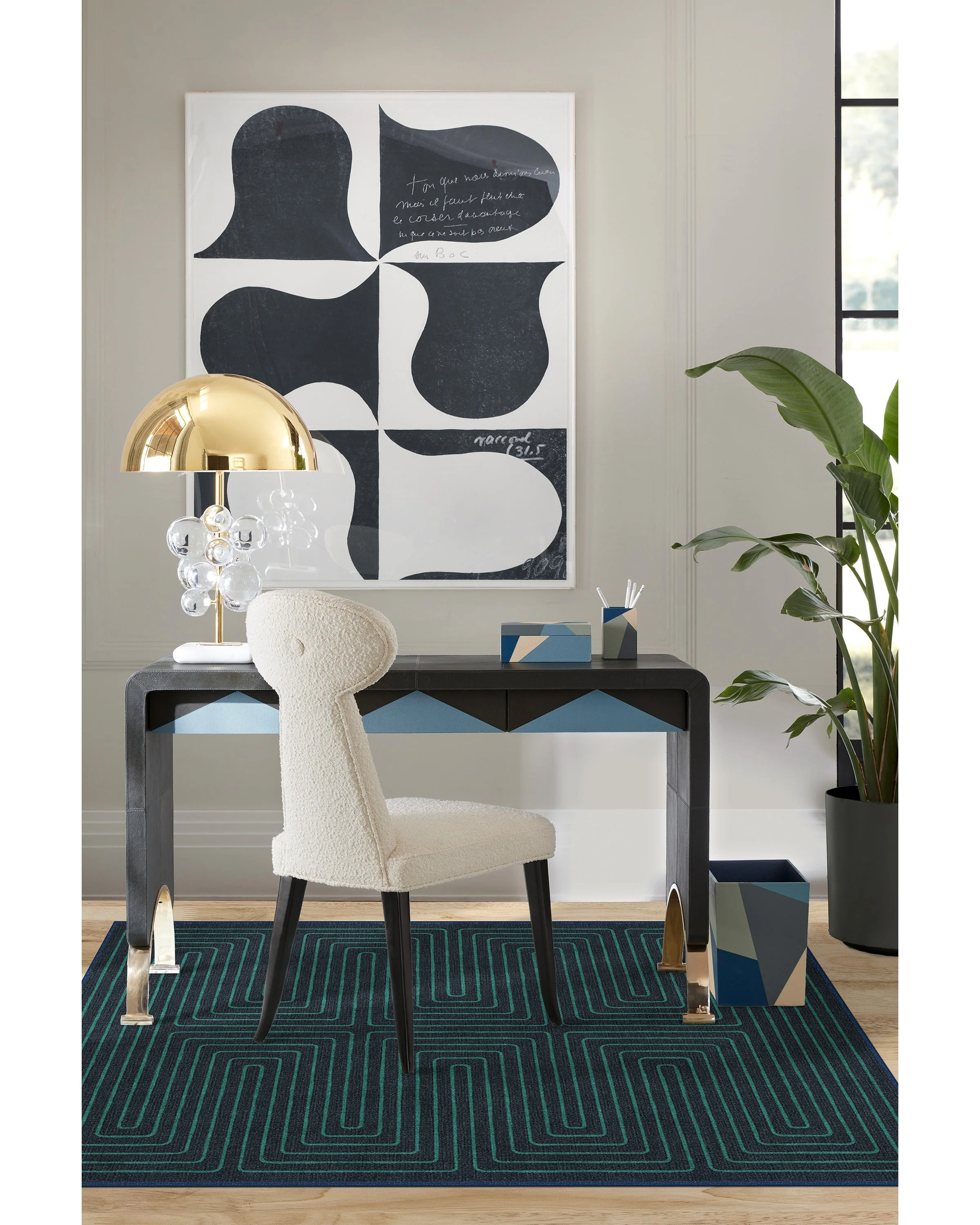 Labyrinth Navy & Teal Rug by Jonathan Adler - Image 19