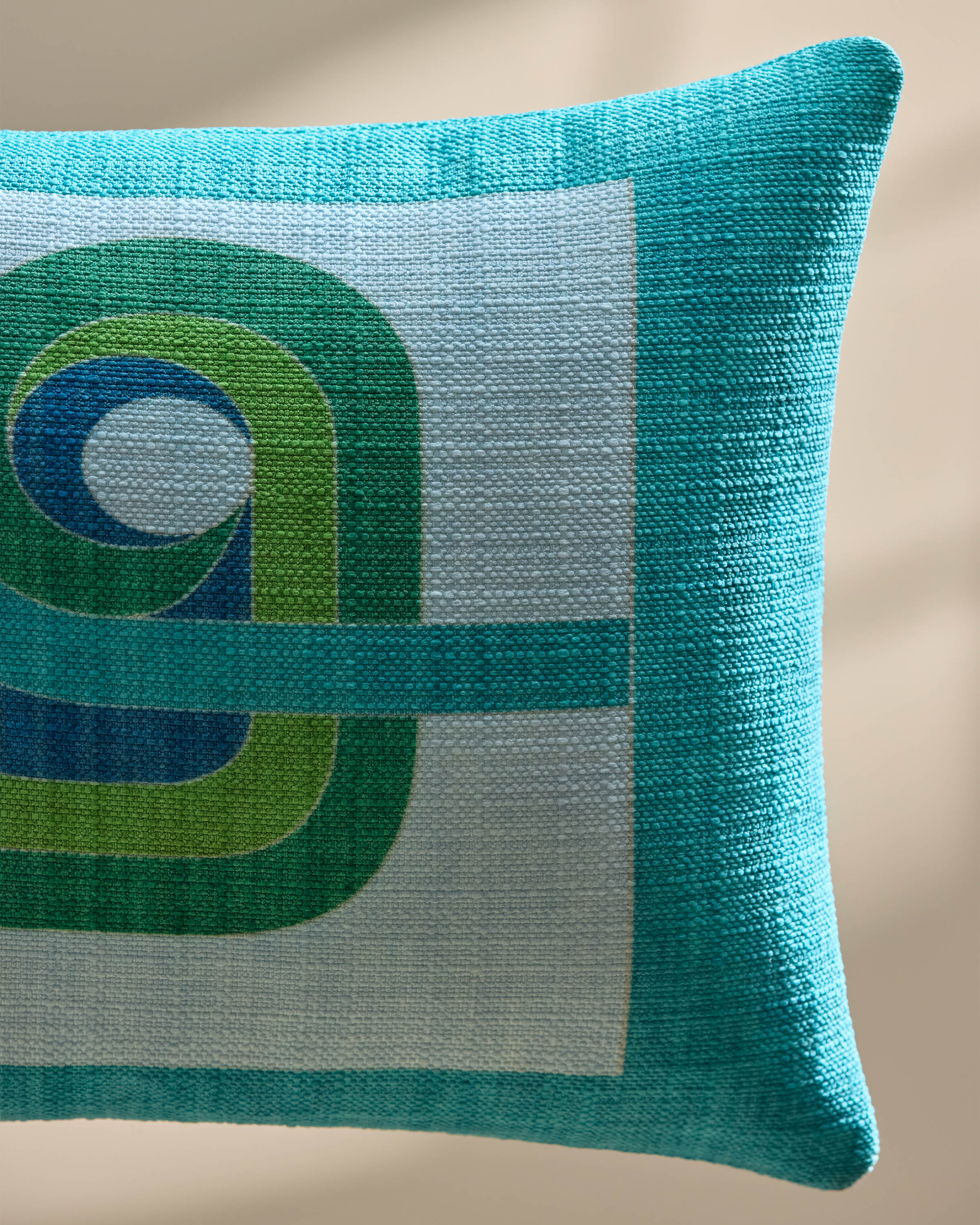 Madrid Turquoise & Green Woven Throw Pillow by Jonathan Adler - Image 4