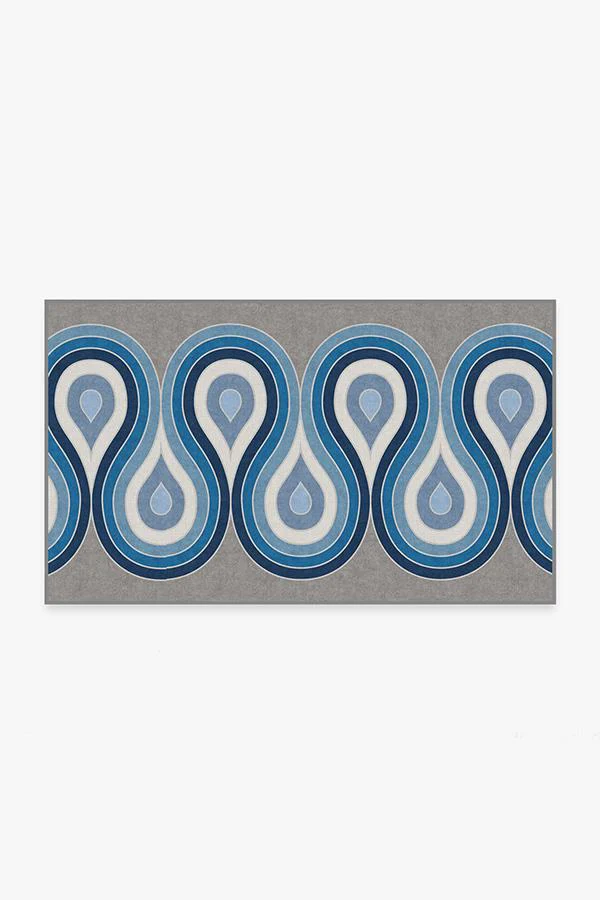 Milano Blue Steel Rug by Jonathan Adler - Image 5