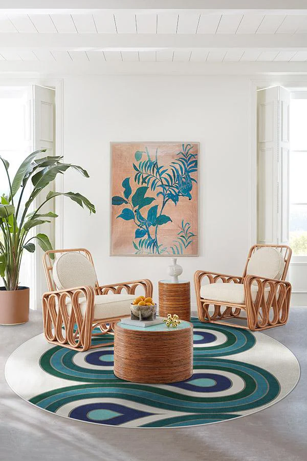 Milano Peacock Flatwoven Rug by Jonathan Adler - Image 7