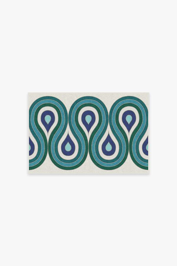 Milano Peacock Flatwoven Rug by Jonathan Adler - Image 9
