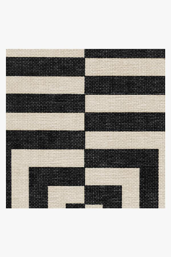 Op Art Charcoal Flatwoven Rug by Jonathan Adler - Image 2