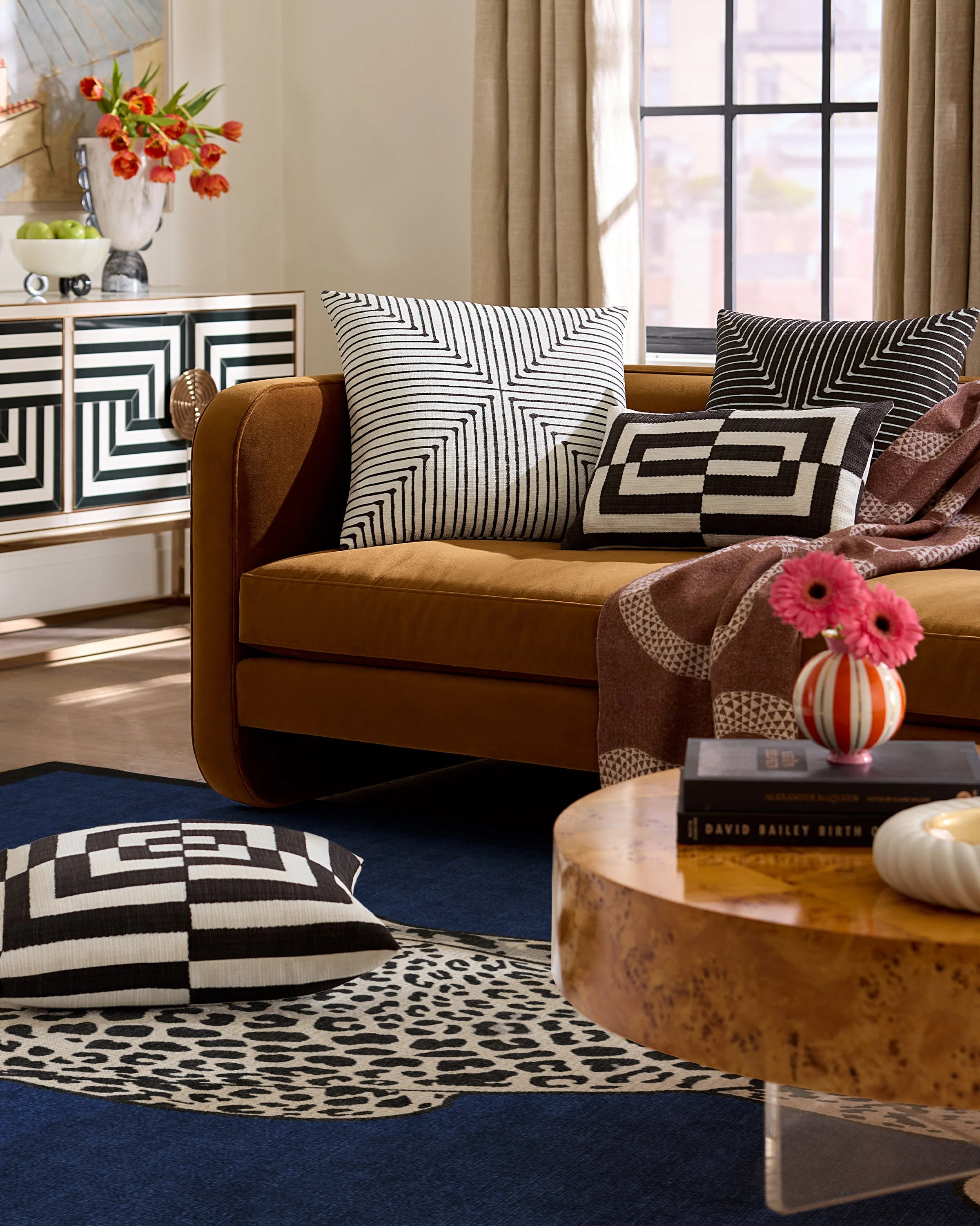 Op Art Ivory Woven Throw Pillow by Jonathan Adler - Image 6