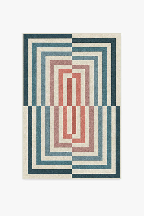 Op Art Teal Flatwoven Rug by Jonathan Adler - Image 13