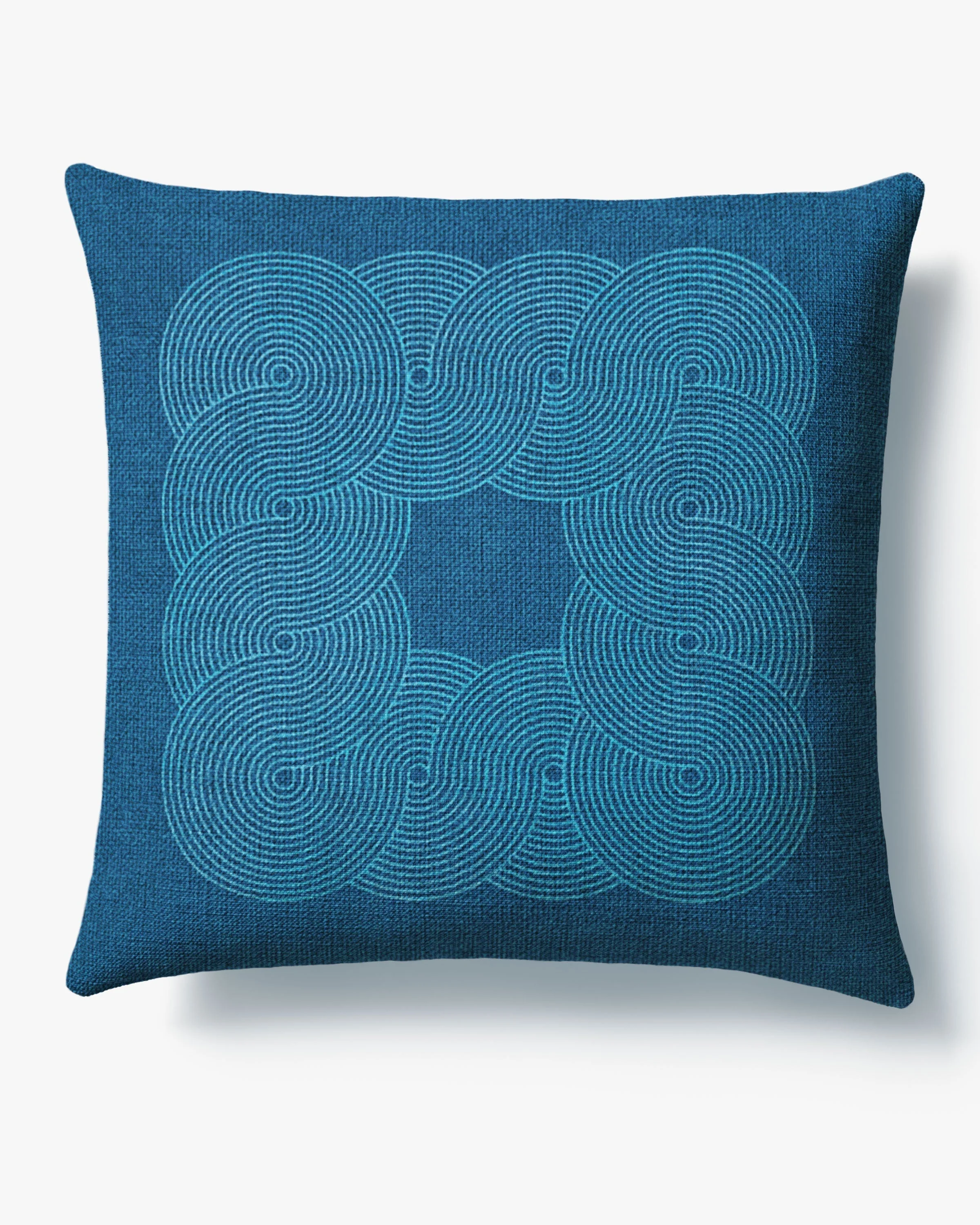 Pompidou Blue Woven Throw Pillow by Jonathan Adler - Image 2