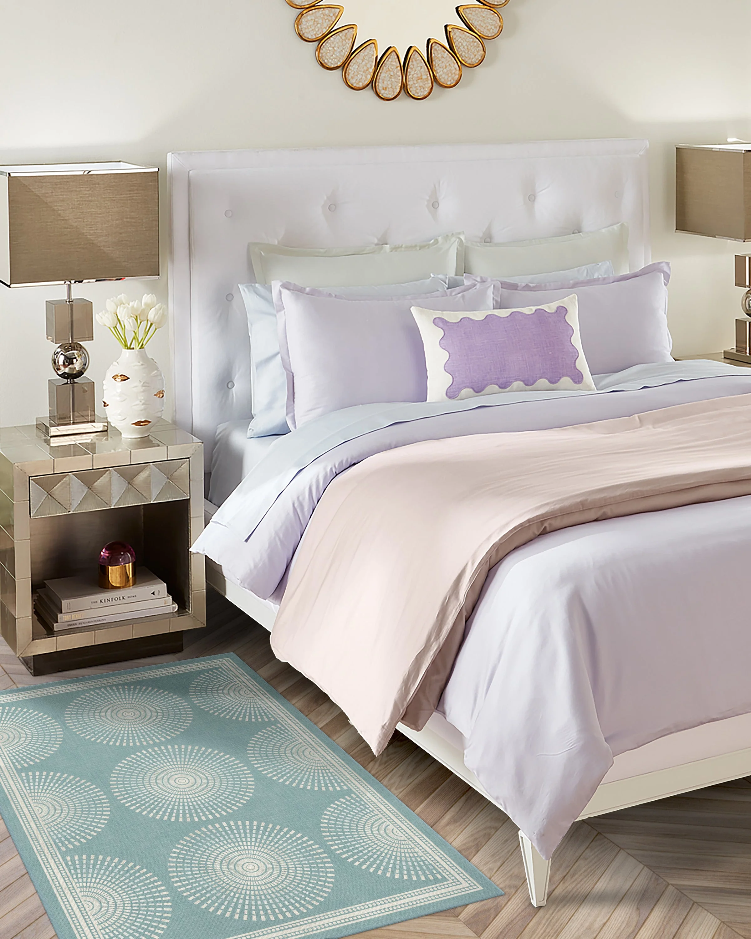 Santorini Blue Flatwoven Rug by Jonathan Adler - Image 6