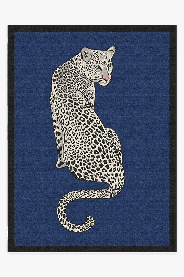 Snow Leopard Sapphire Flatwoven Rug by Jonathan Adler - Image 16