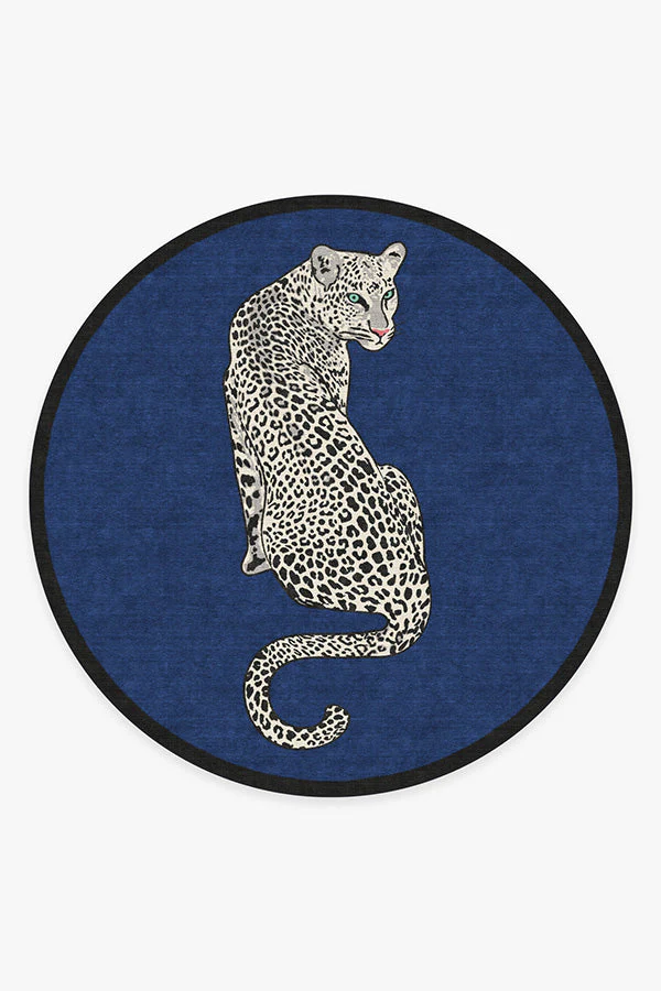 Snow Leopard Sapphire Flatwoven Rug by Jonathan Adler - Image 19