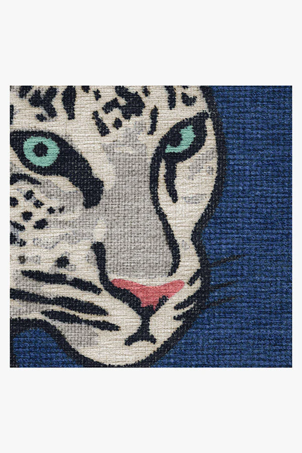 Snow Leopard Sapphire Flatwoven Rug by Jonathan Adler - Image 2