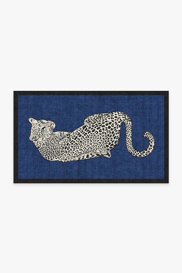 Snow Leopard Sapphire Rug by Jonathan Adler - Image 5