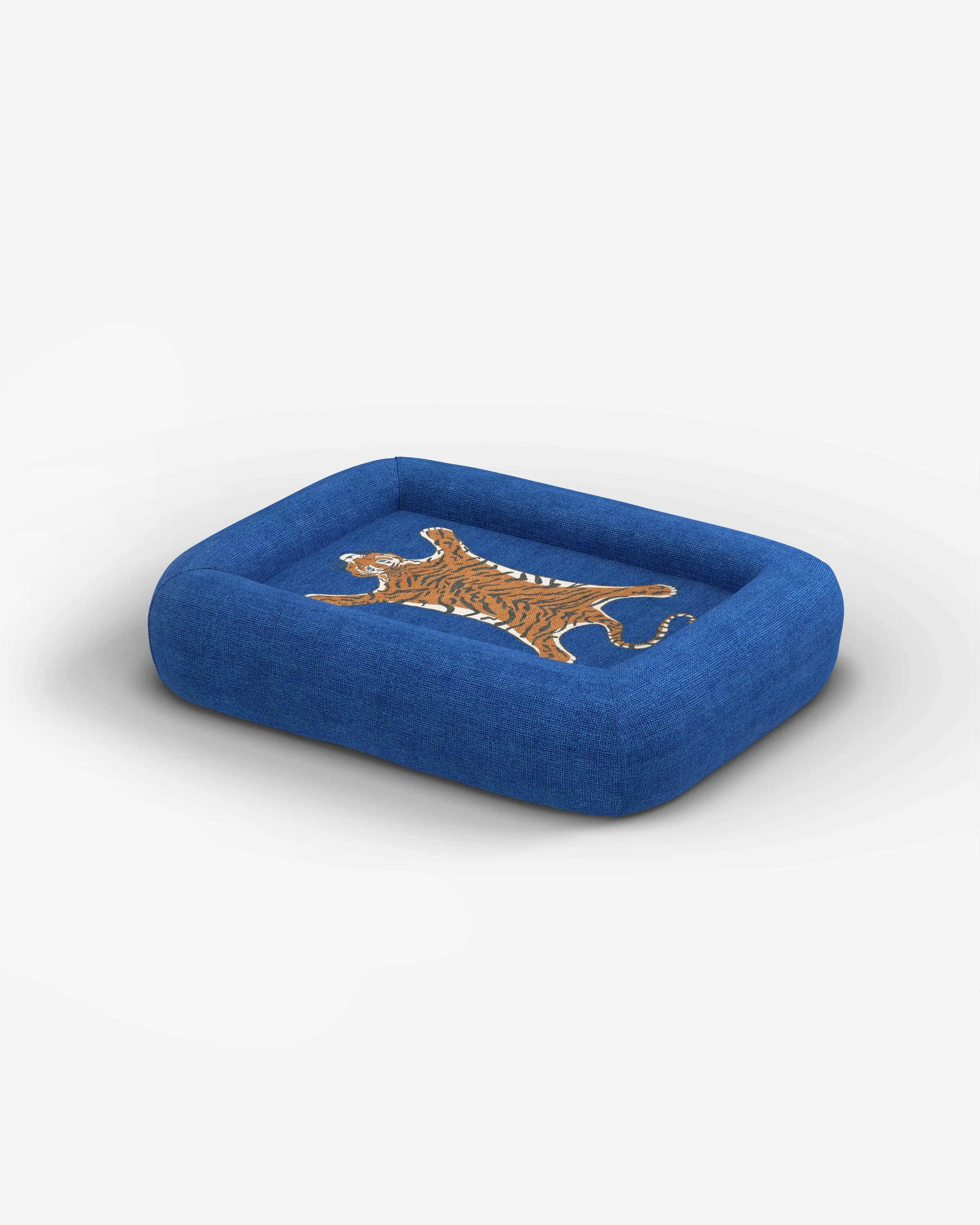 Tiger Blue Woven Bolster Pet Bed by Jonathan Adler - Image 4
