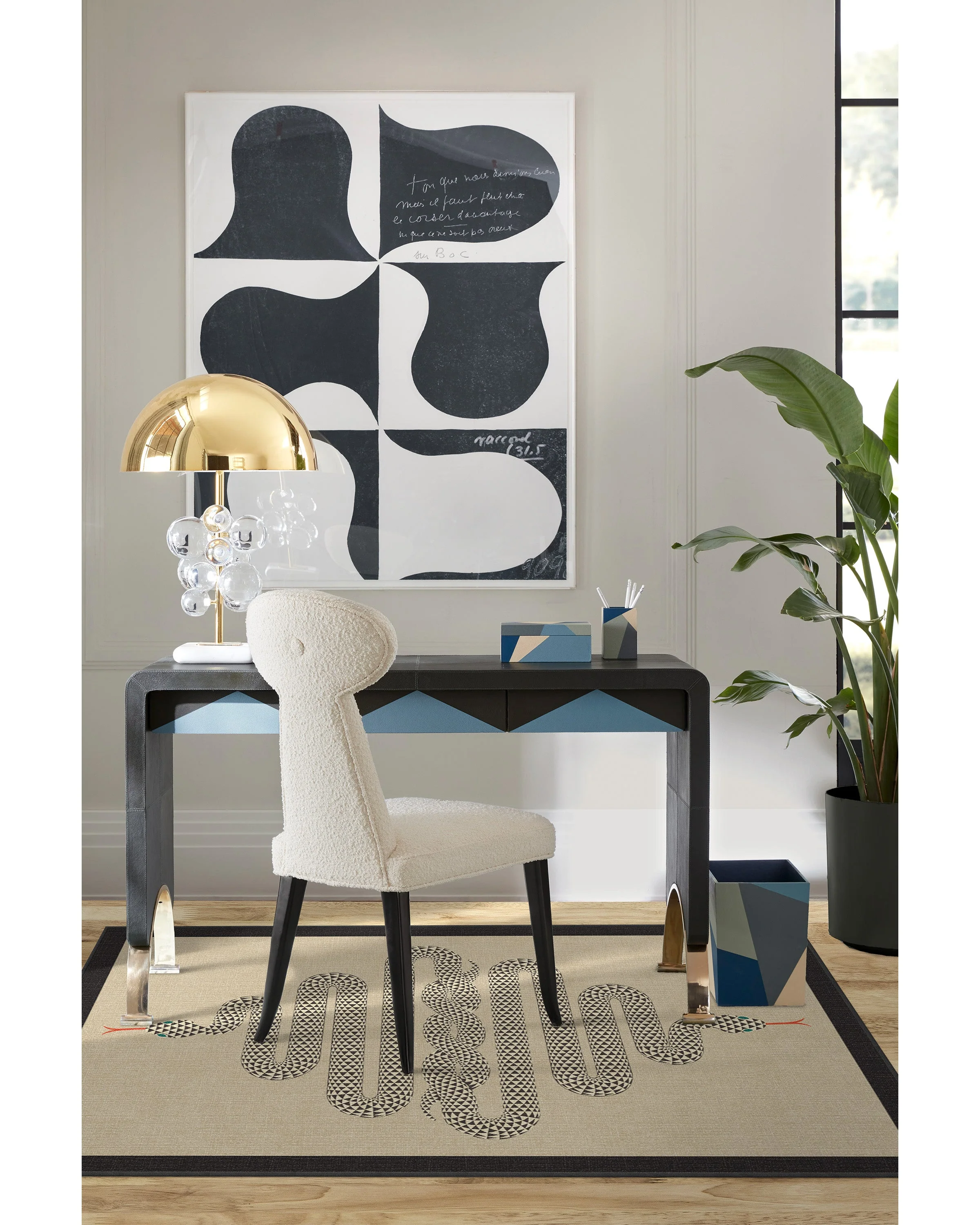 Venom Neutral Flatwoven Rug by Jonathan Adler - Image 6