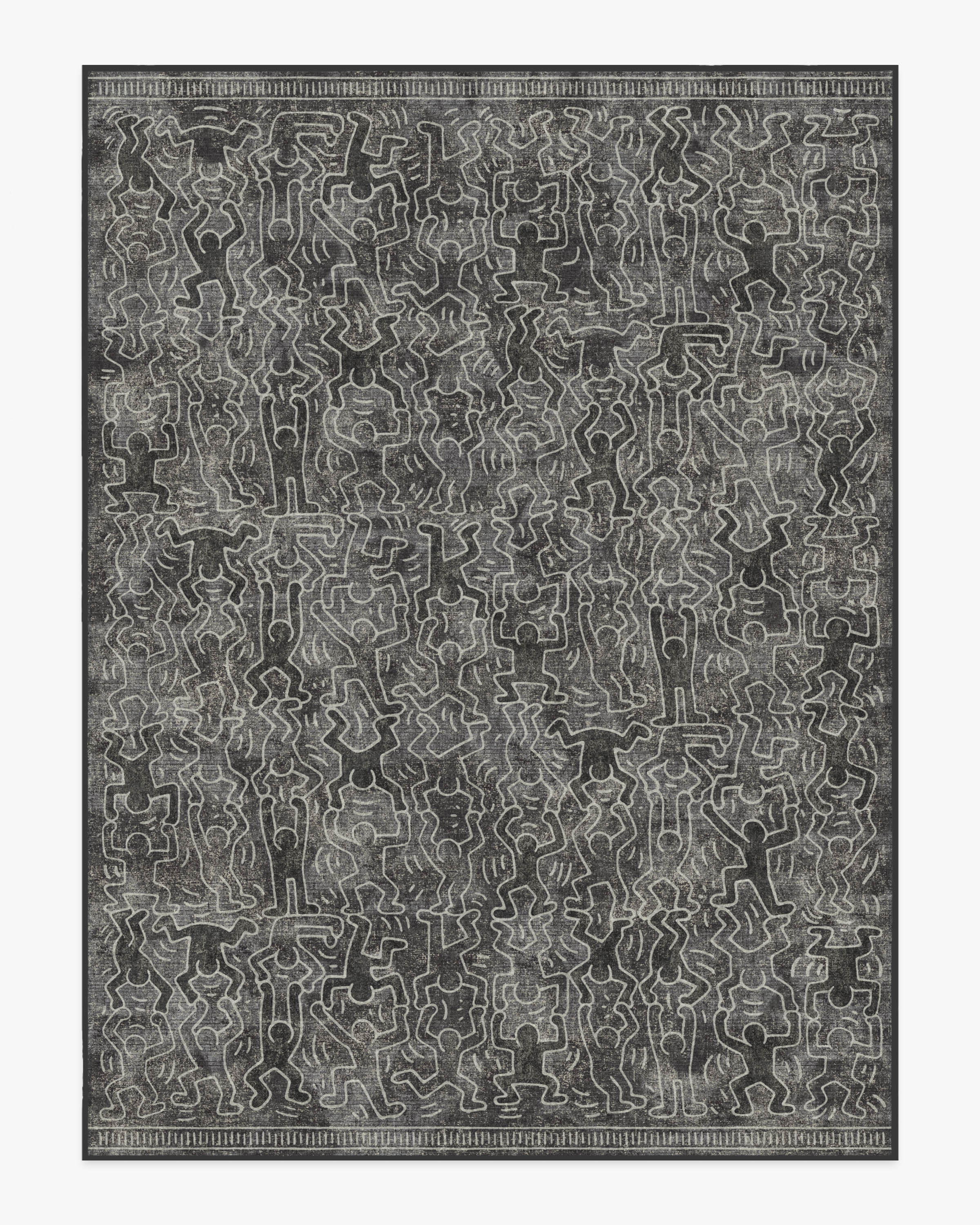 Balancing Act Black Flatwoven Rug by Keith Haring - Image 15