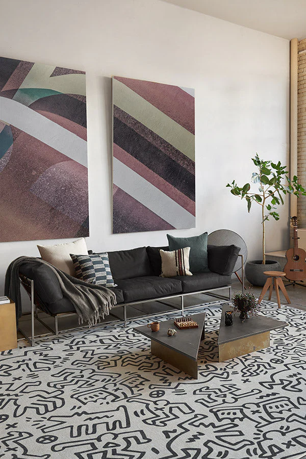 Block Party Black & Ivory Rug by Keith Haring - Image 16