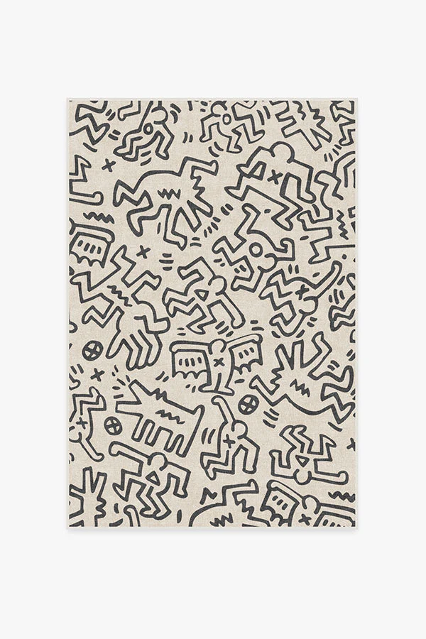 Block Party Black & Ivory Rug by Keith Haring - Image 5