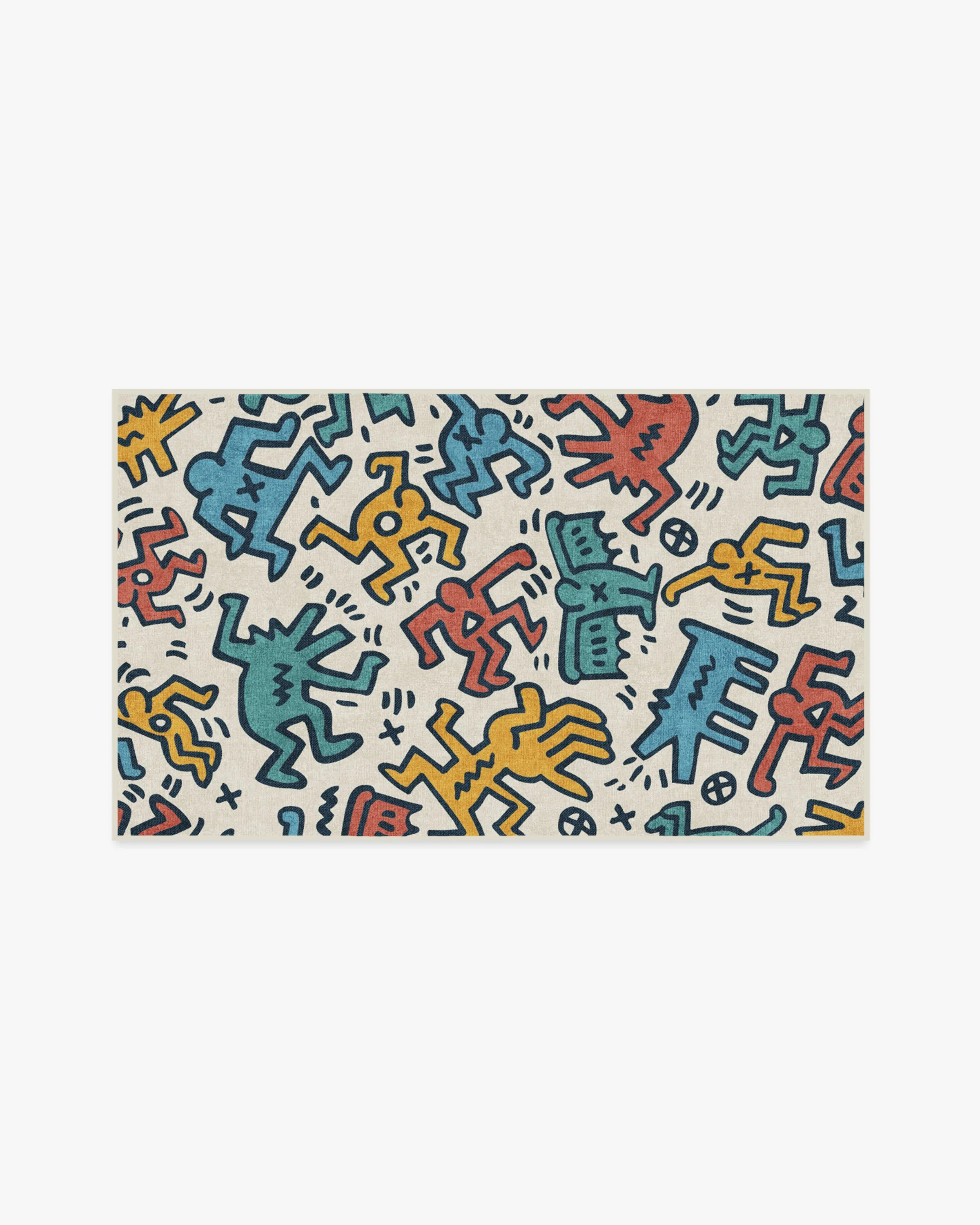 Block Party Multicolor Flatwoven Rug by Keith Haring - Image 11