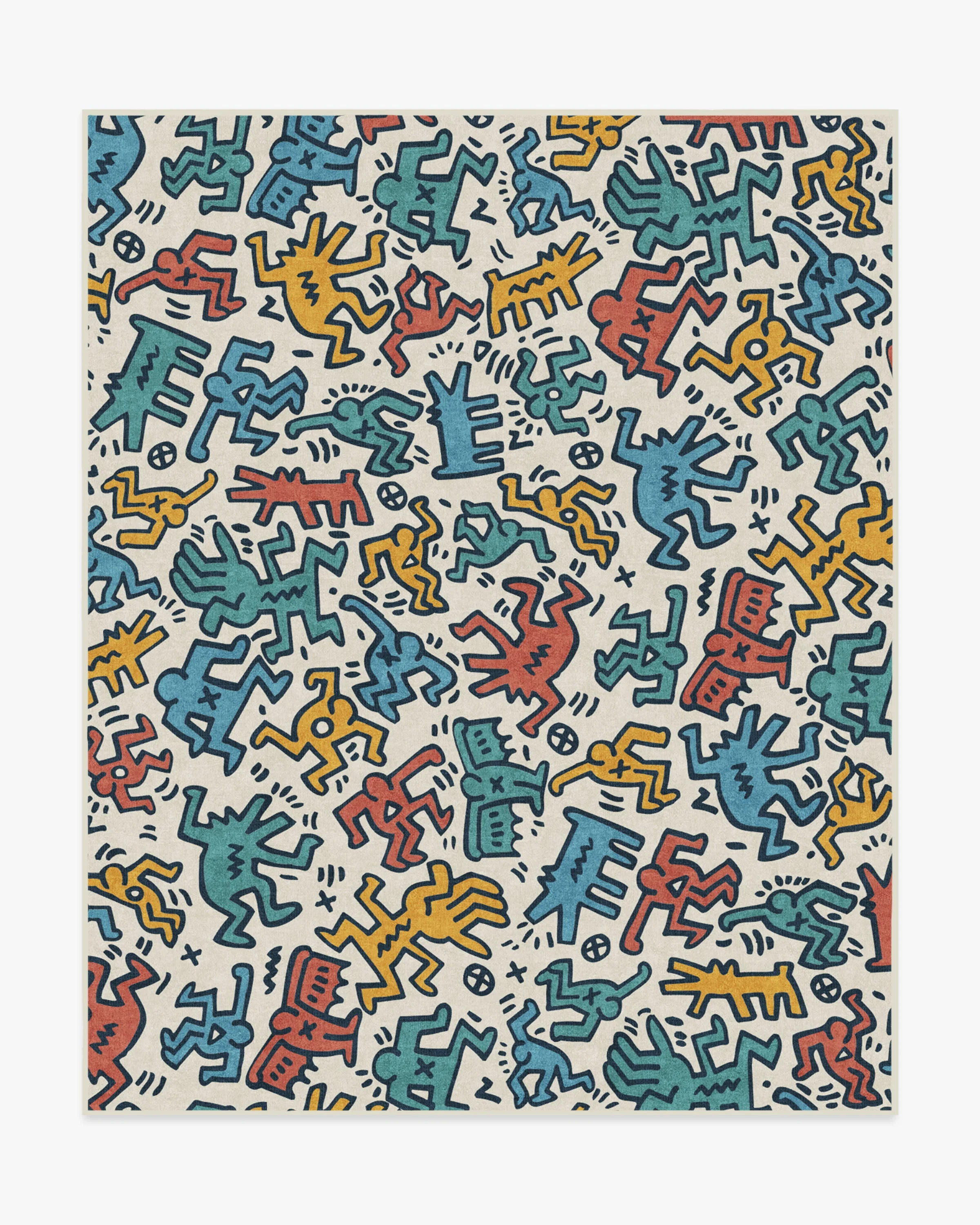 Block Party Multicolor Flatwoven Rug by Keith Haring - Image 14