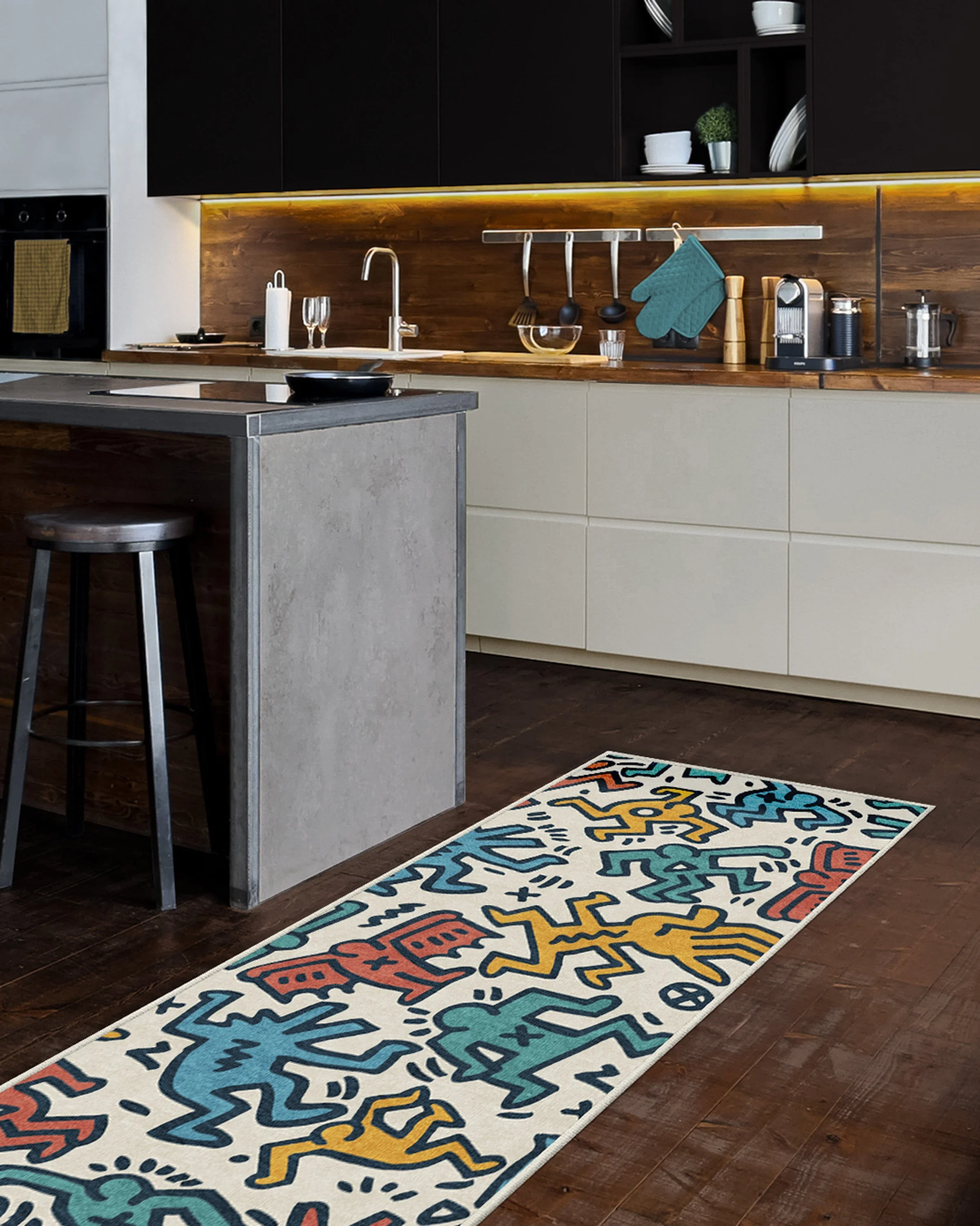 Block Party Multicolor Rug by Keith Haring - Image 13