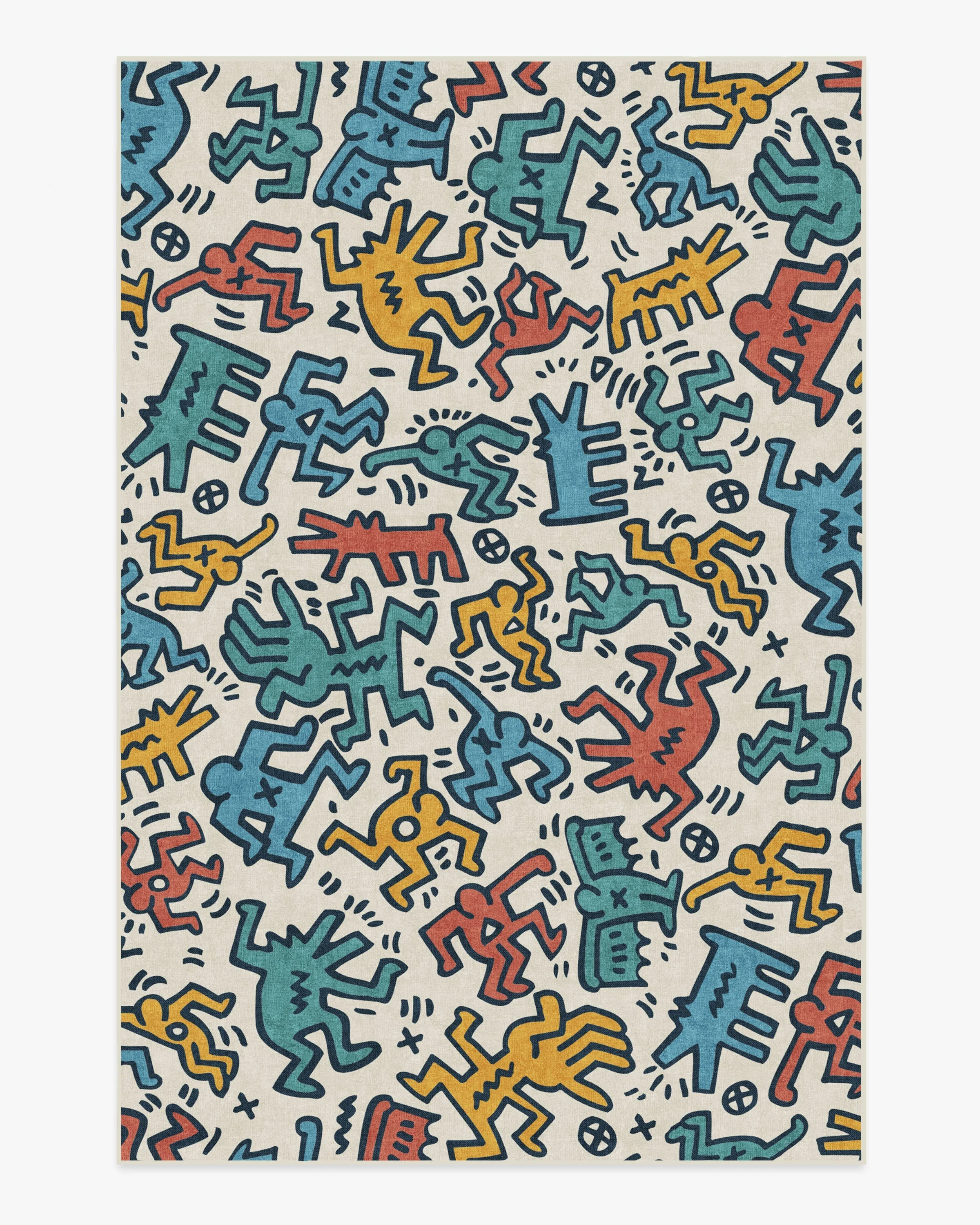 Block Party Multicolor Rug by Keith Haring - Image 6