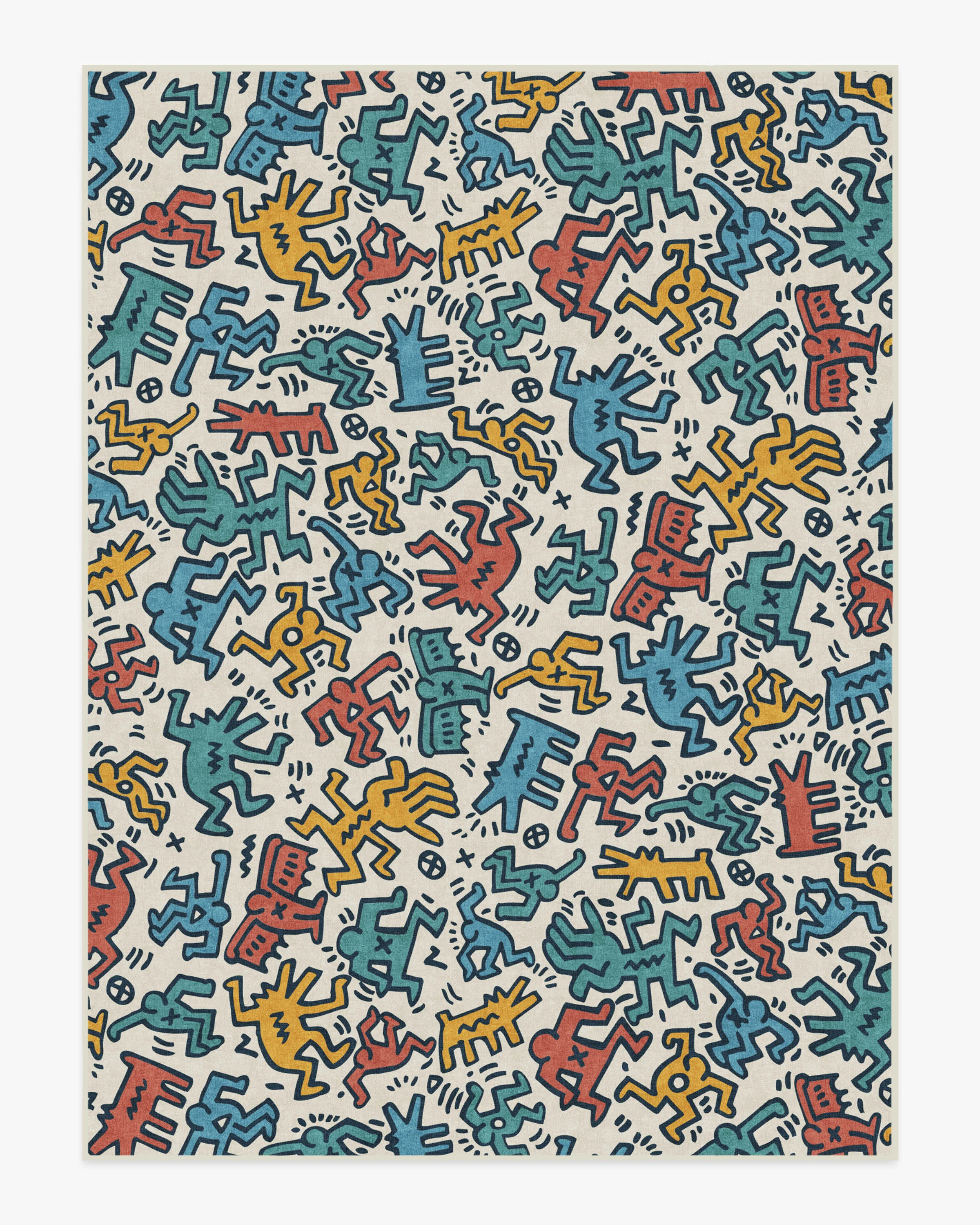 Block Party Multicolor Rug by Keith Haring - Image 8