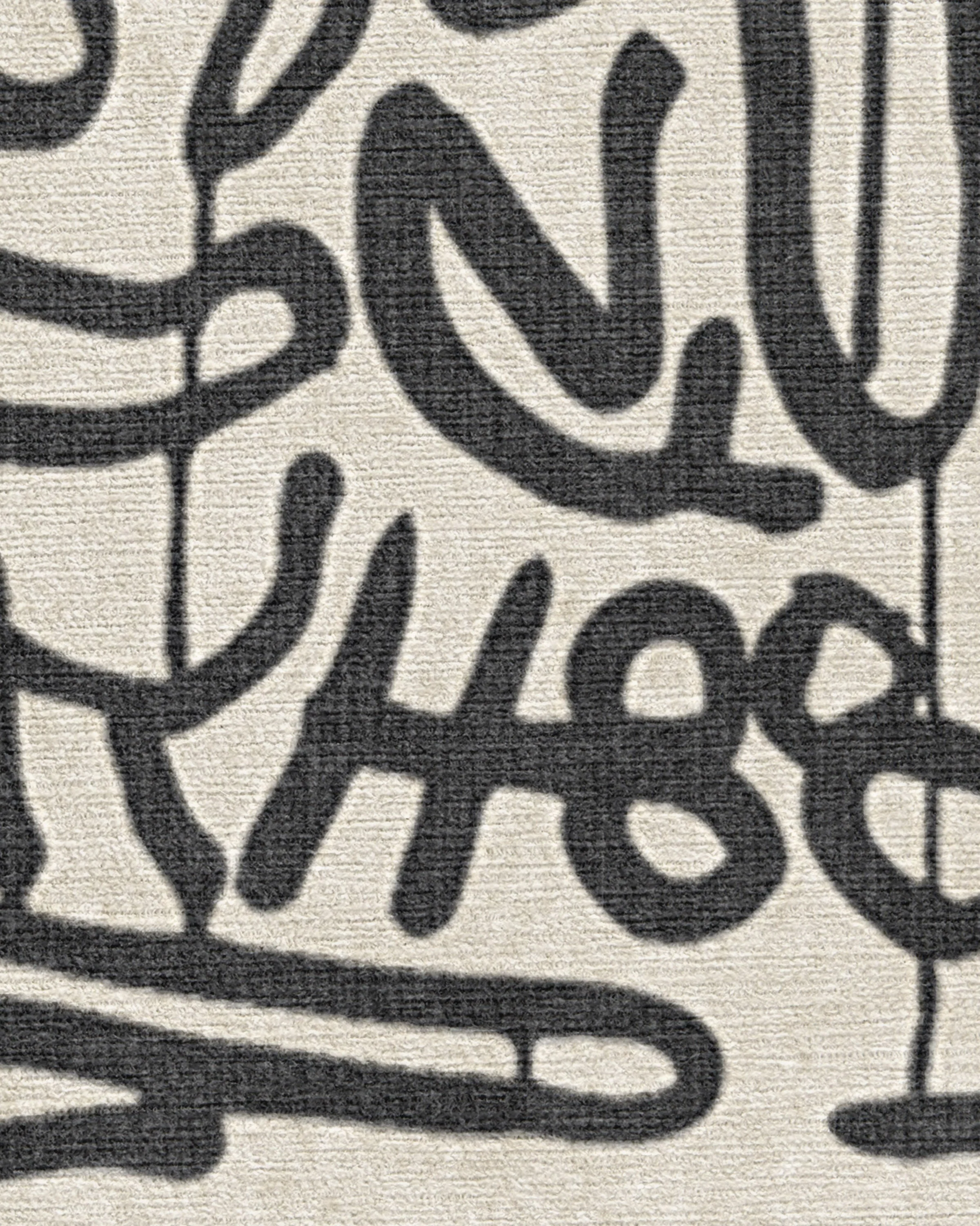 Freestyle Black & Ivory Flatwoven Rug by Keith Haring - Image 2