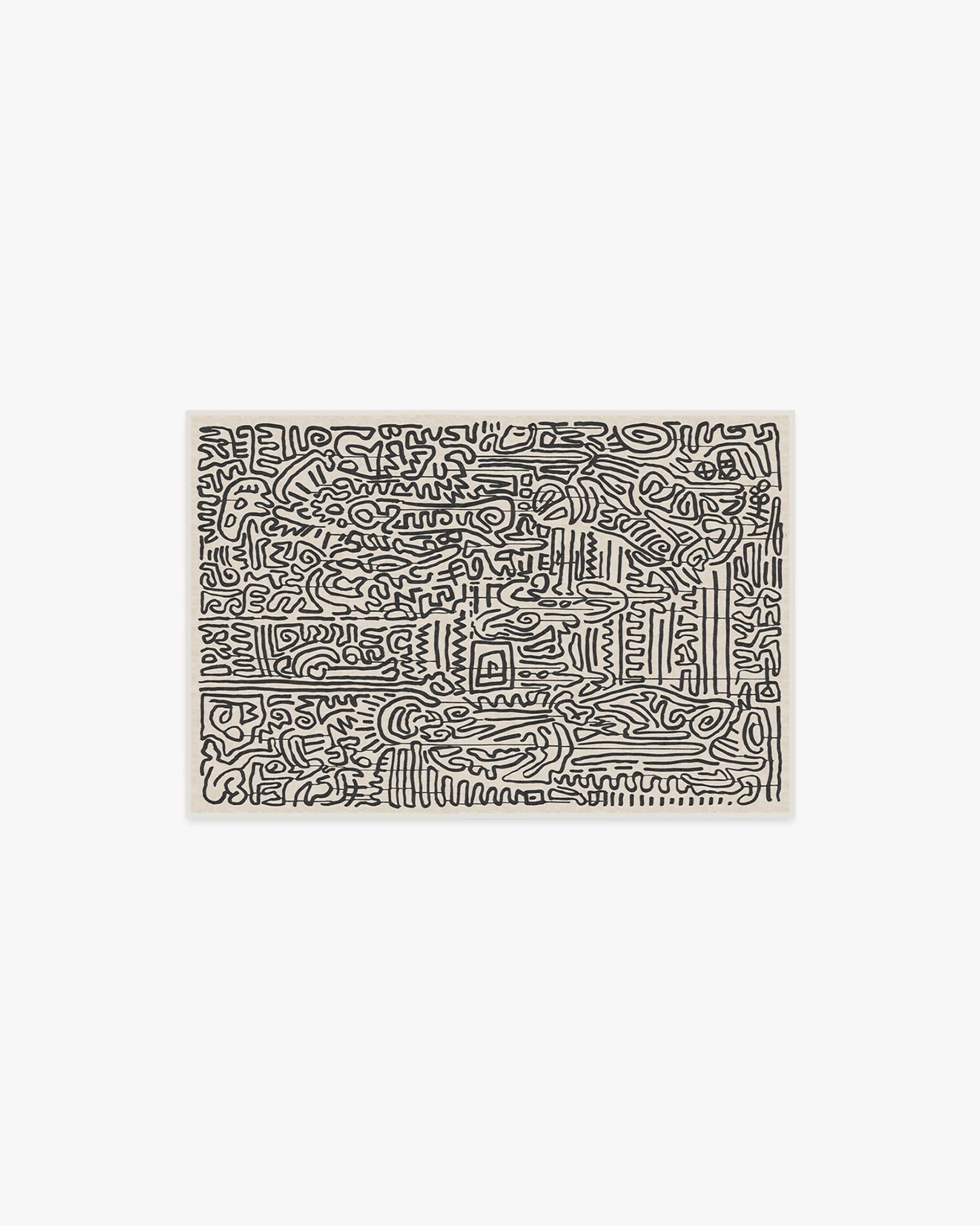 Freestyle Black & Ivory Rug by Keith Haring - Image 17