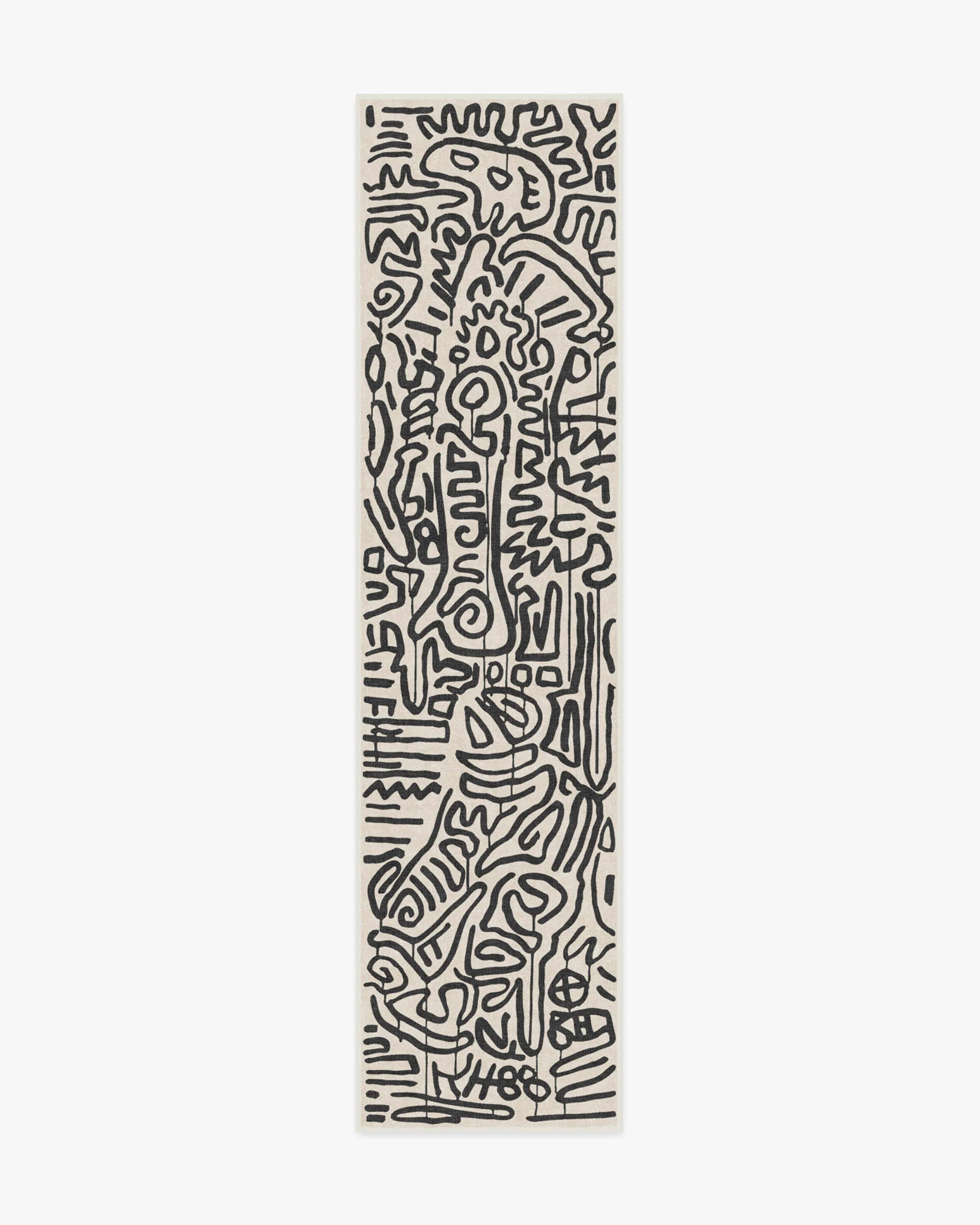 Freestyle Black & Ivory Rug by Keith Haring - Image 3