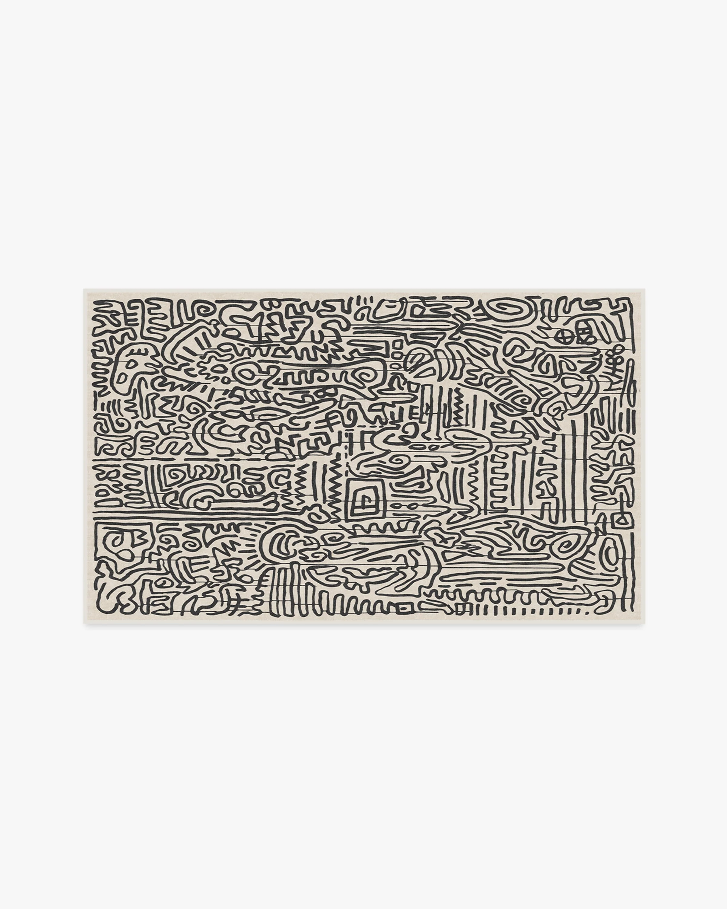 Freestyle Black & Ivory Rug by Keith Haring - Image 4