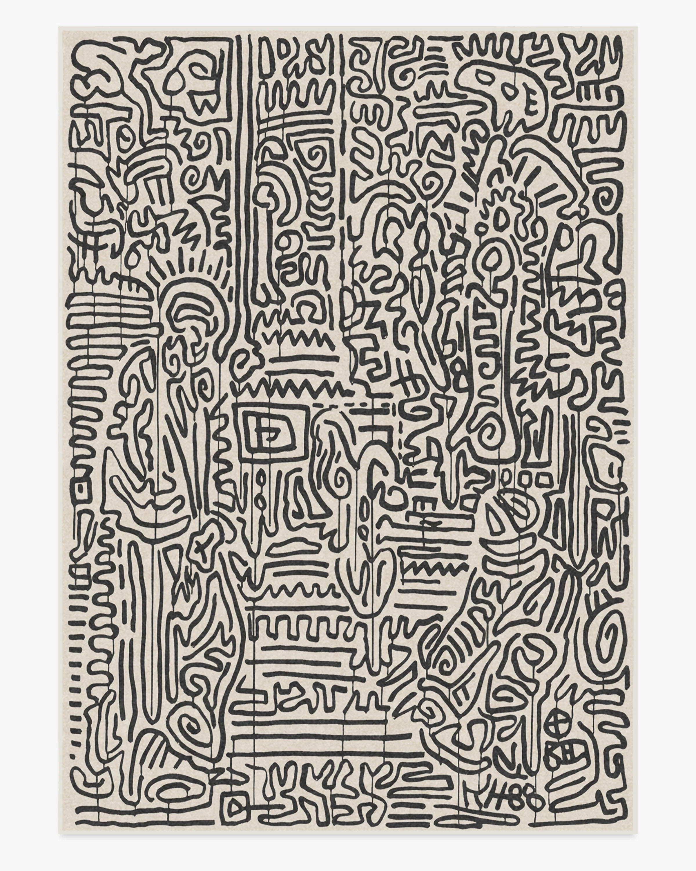 Freestyle Black & Ivory Rug by Keith Haring - Image 9