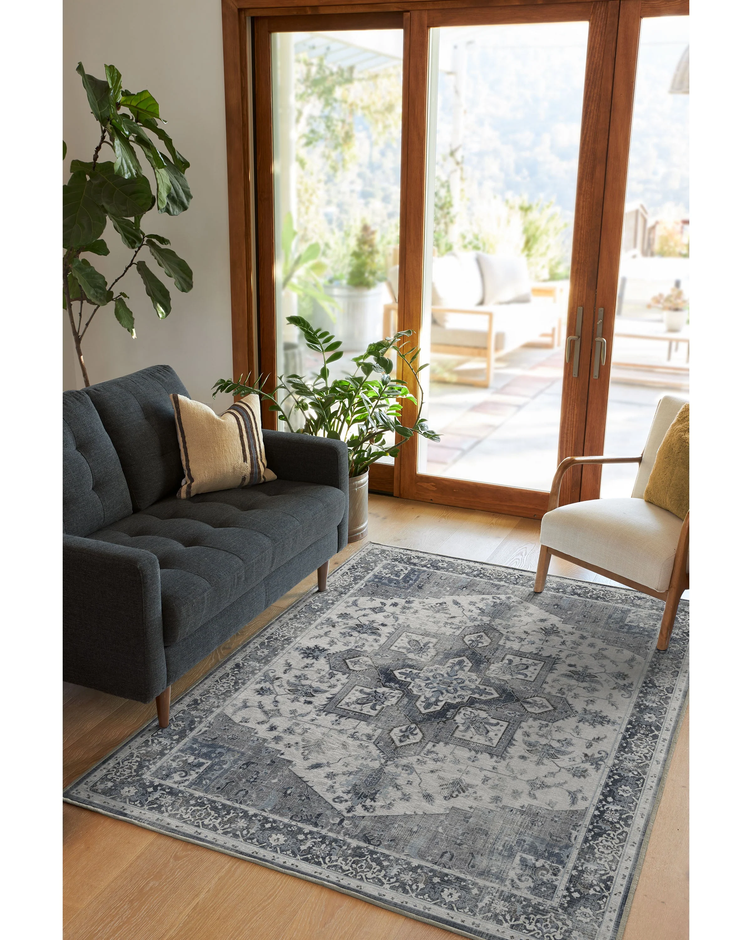 Kira Stone Blue Flatwoven Rug - Image 3