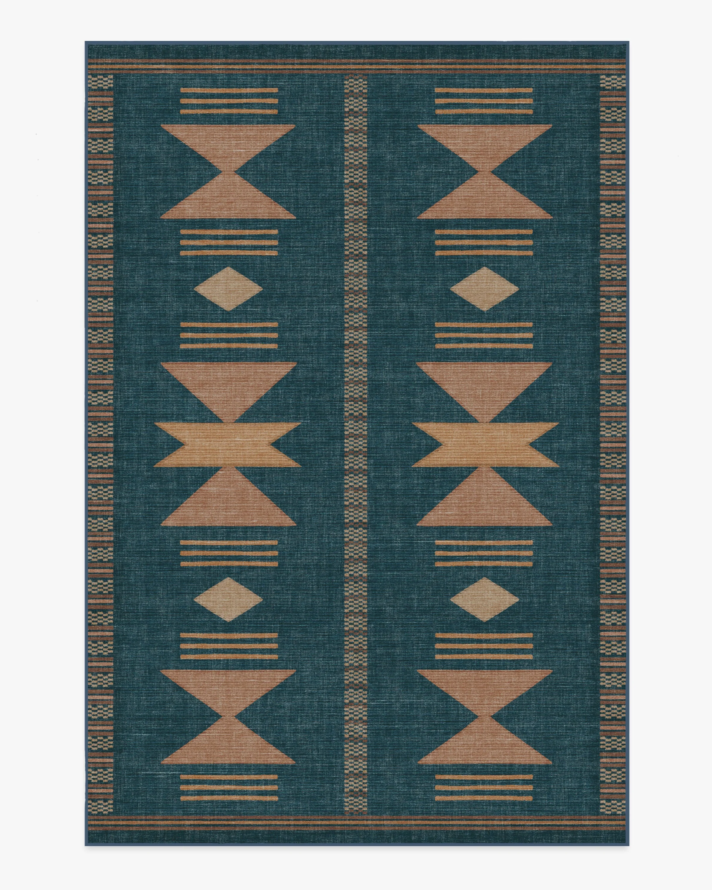 Lark Blue & Rose Flatwoven Rug - Image 14